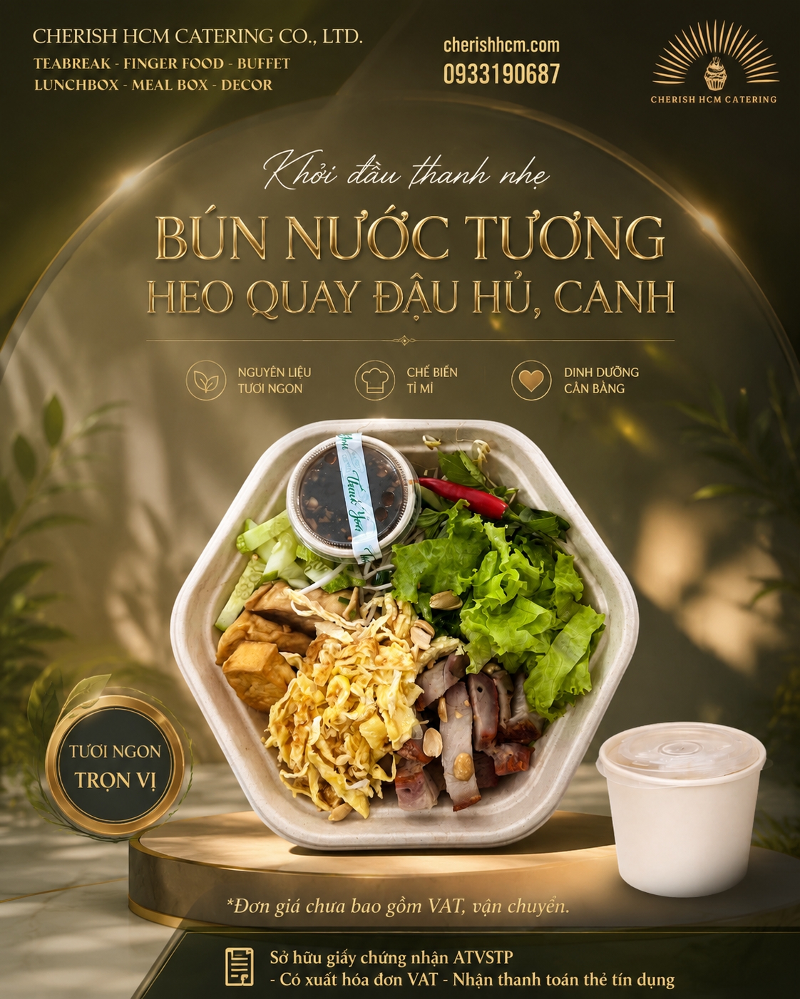 24826 Bún nước tương heo quay đậu hũ/ Rice Noodle Bowl with Crispy Pork Belly & Tofu