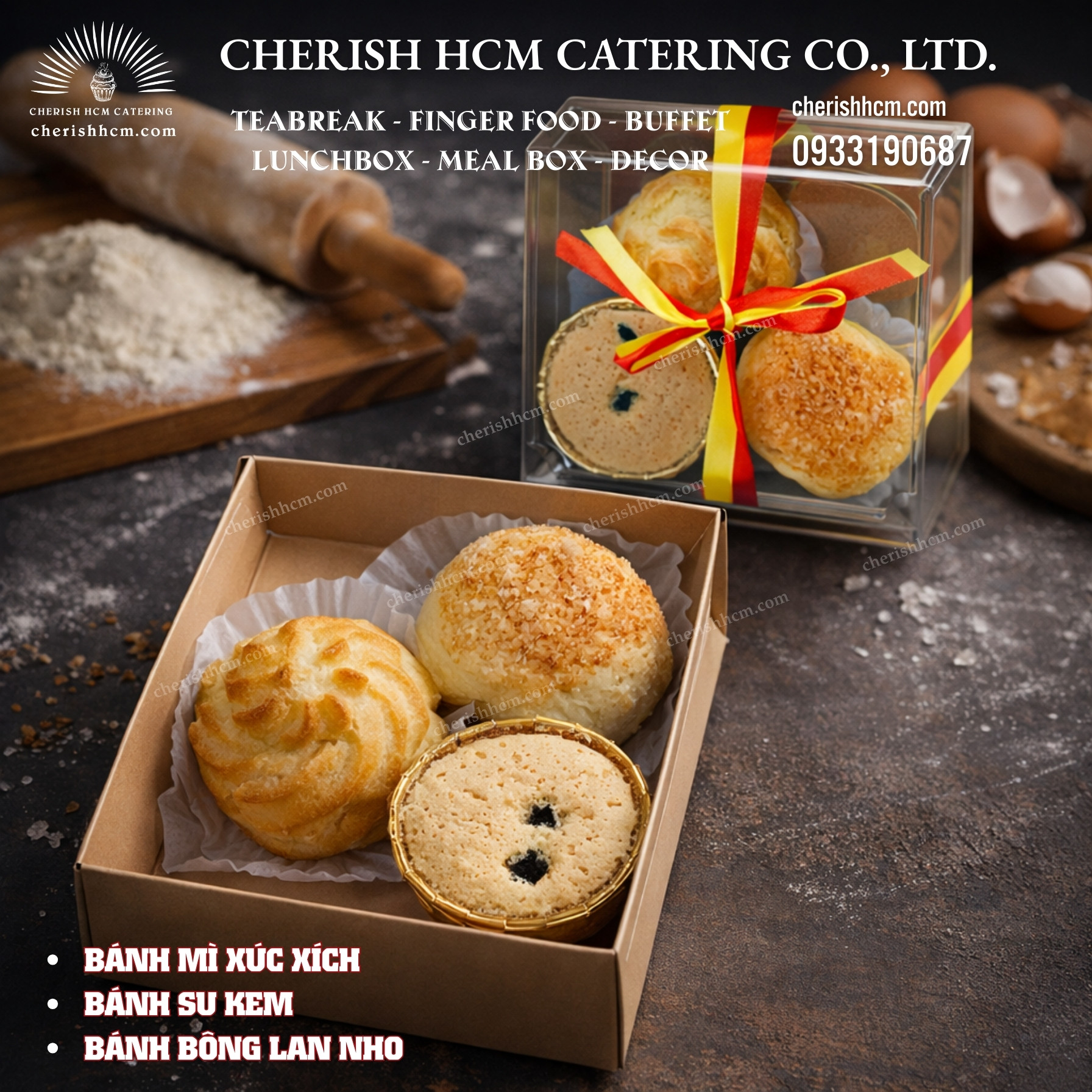 25523 Teabreak box- 3 bánh mặn, ngọt