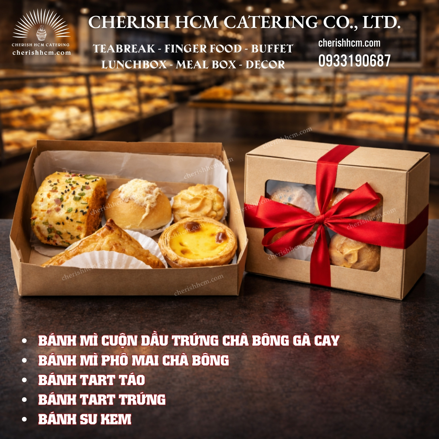 17623 Teabreak box - “Fresh Box” - 2 bánh mặn, 3 bánh ngọt