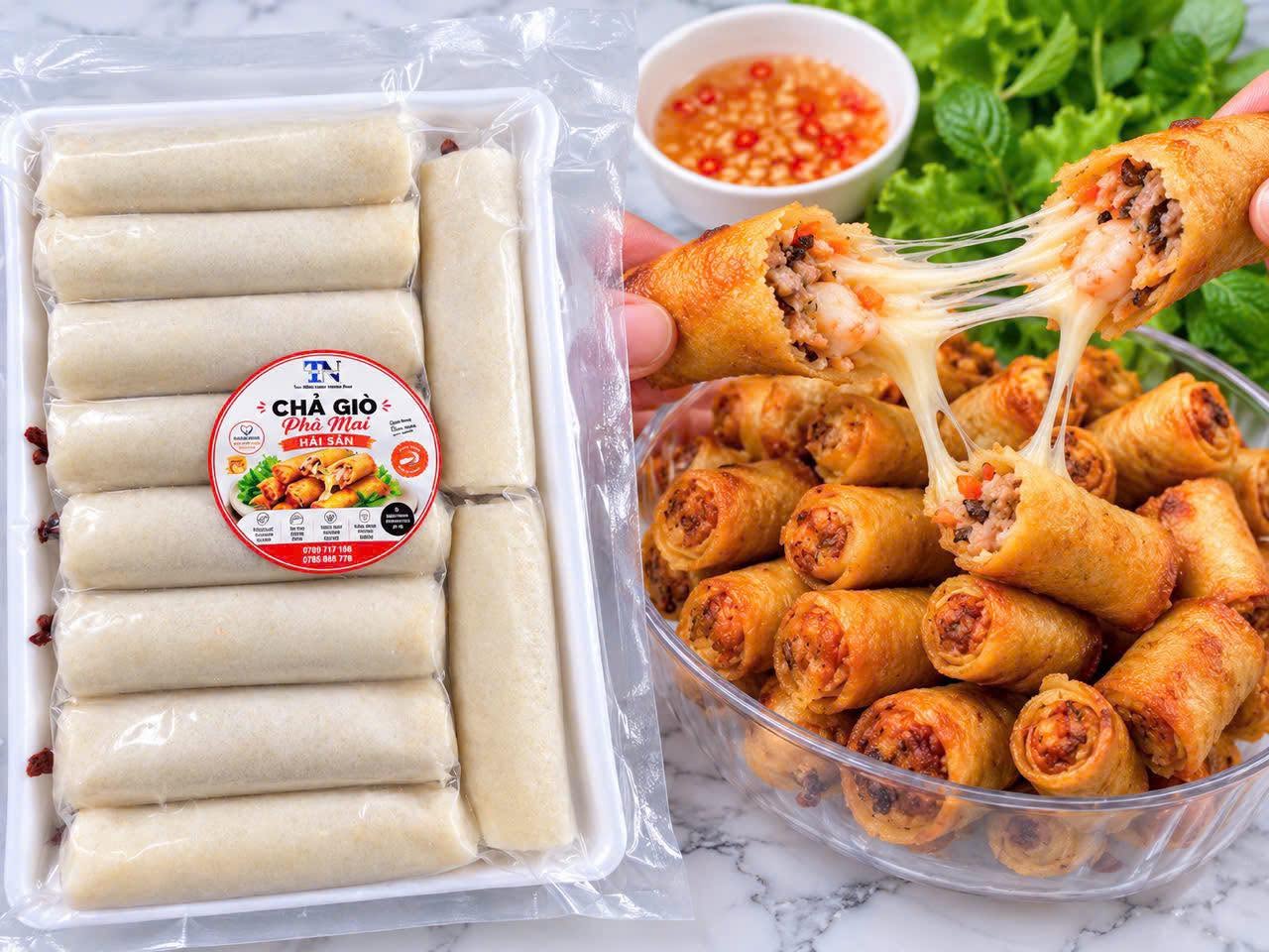 Set 5 Khay Chả giò hải sản phô mai - mỗi khay 10 cuốn
