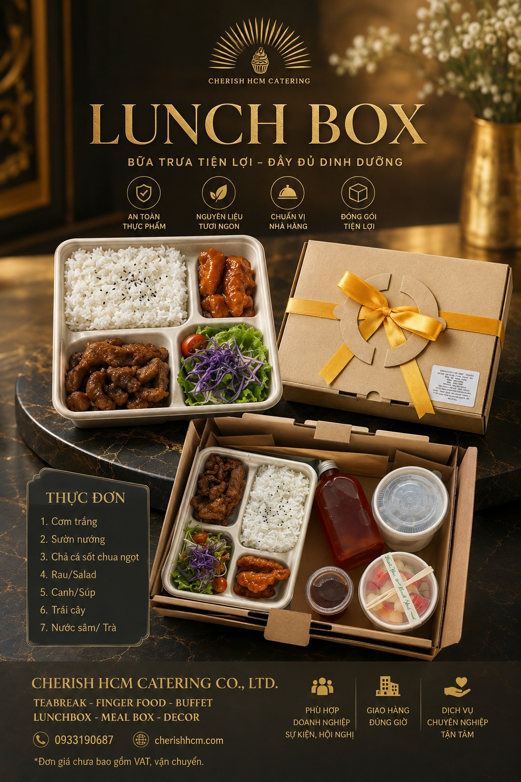 01825 Cơm sườn nướng, chả cá chua ngọt