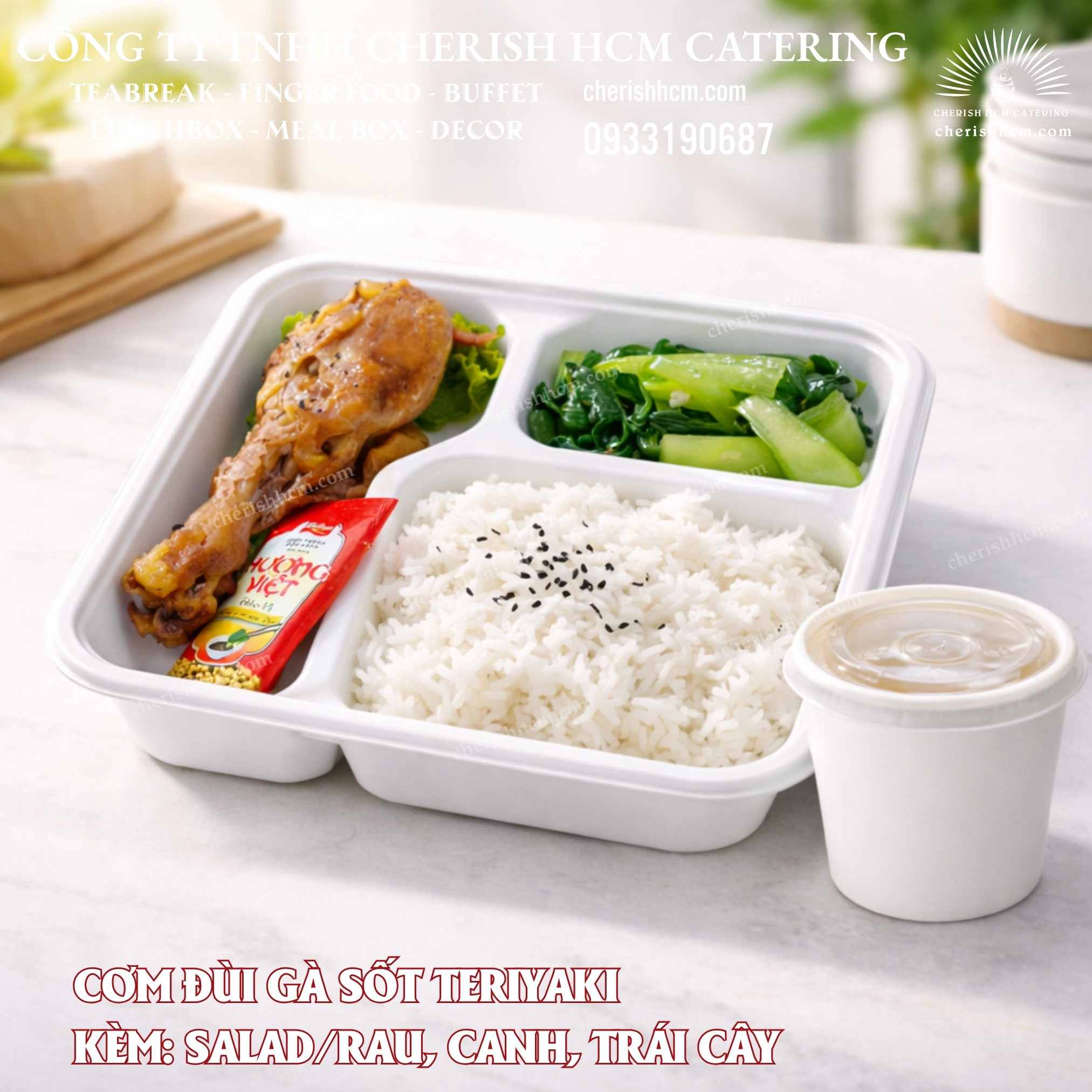07326 Lunch box - Cơm đùi gà sốt teriyaki/Teriyaki chicken and rice