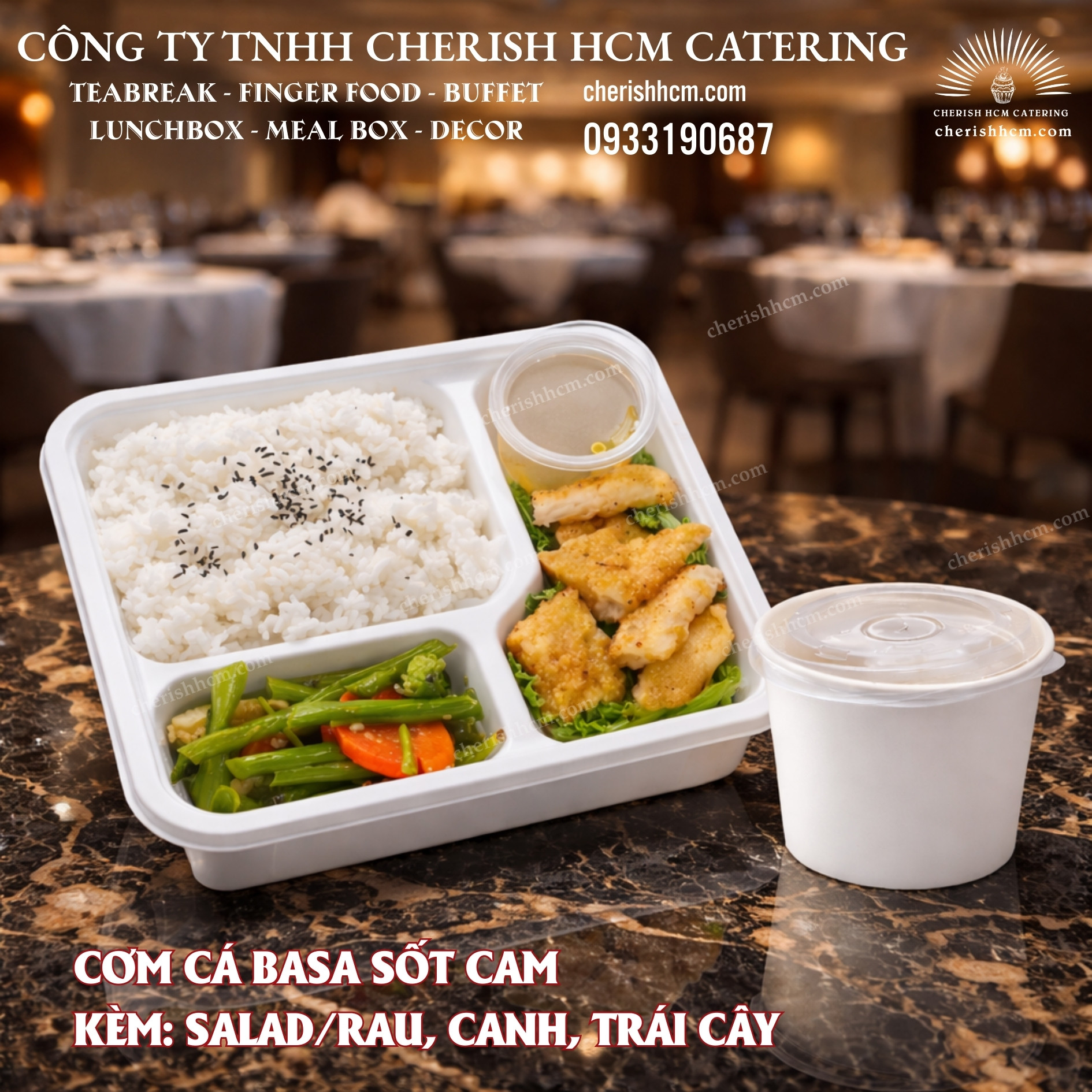 17824 Lunch box - Cơm cá basa sốt cam