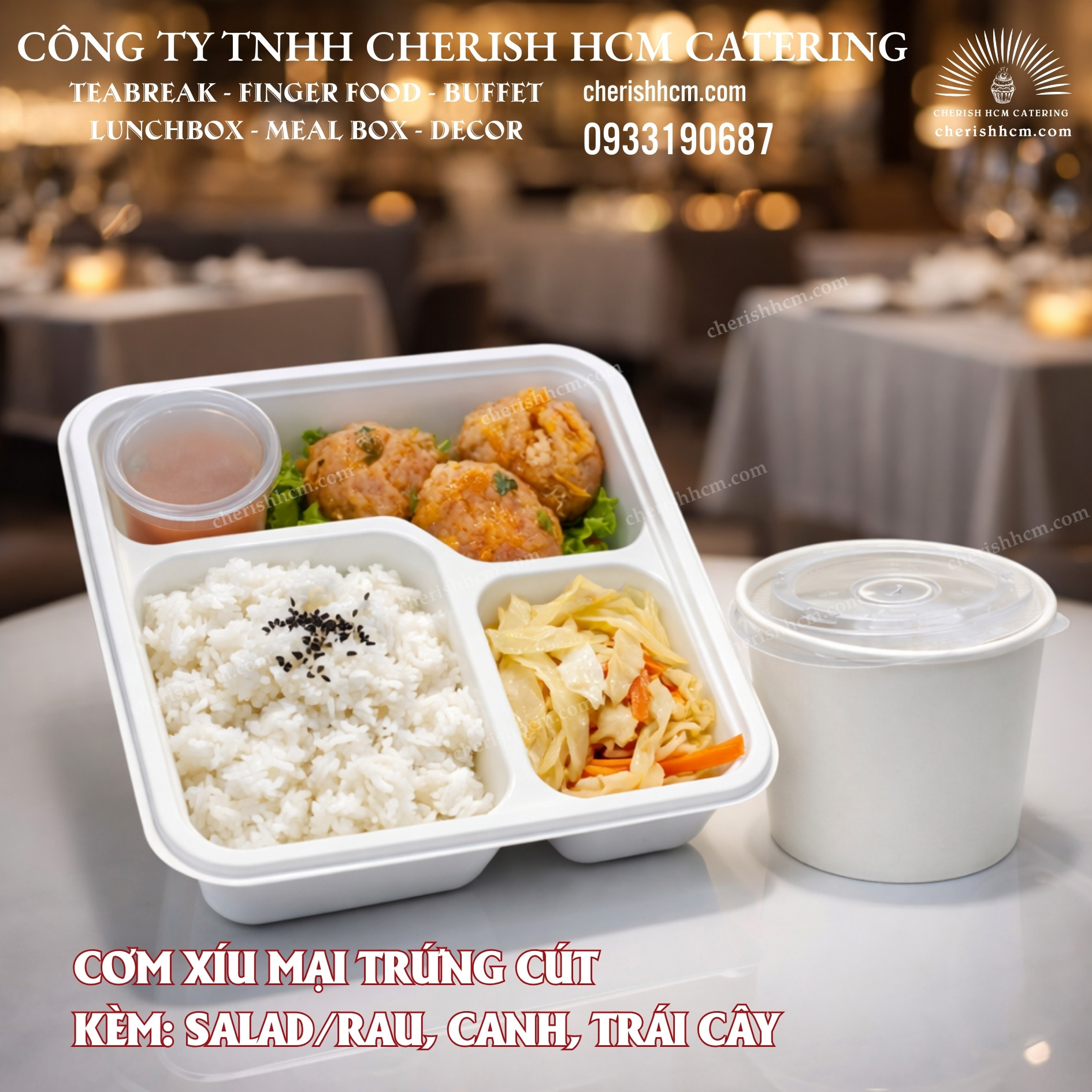 16824 Lunch box - Cơm xíu mại trứng cút