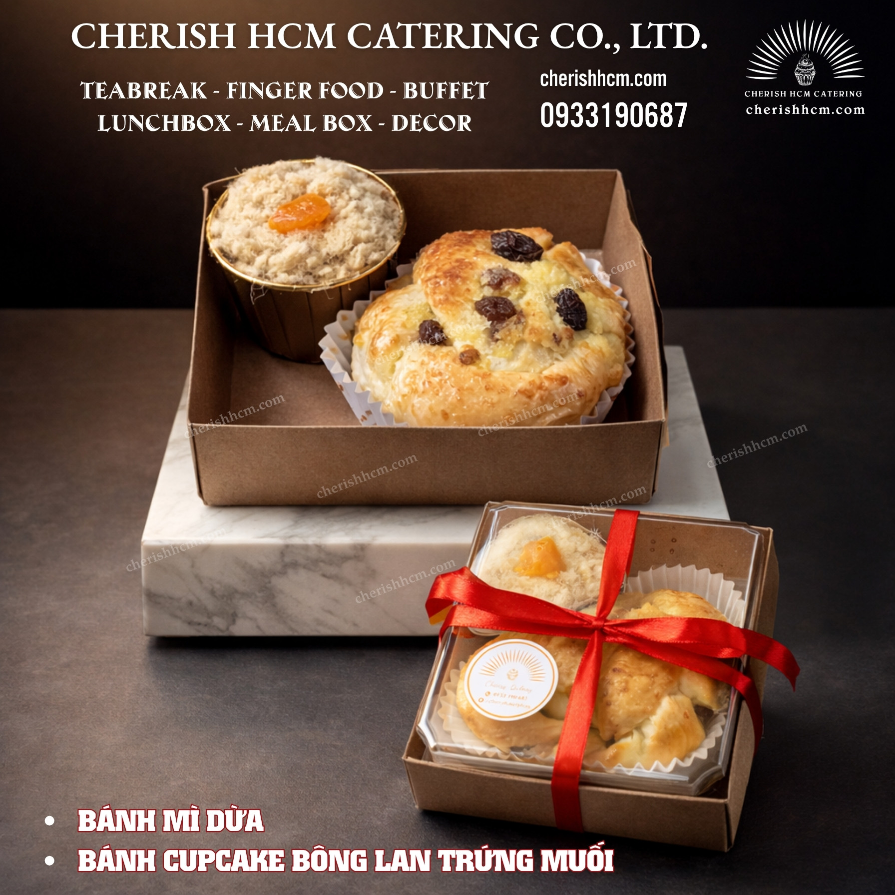 131223 Teabreak box - Spot 1 bánh ngọt lớn 120gr, 1 bánh mặn nhỏ