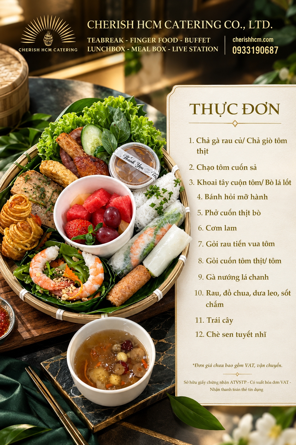 15926 Mẹt cuốn 12 món - Phù hợp từ 15 khách
