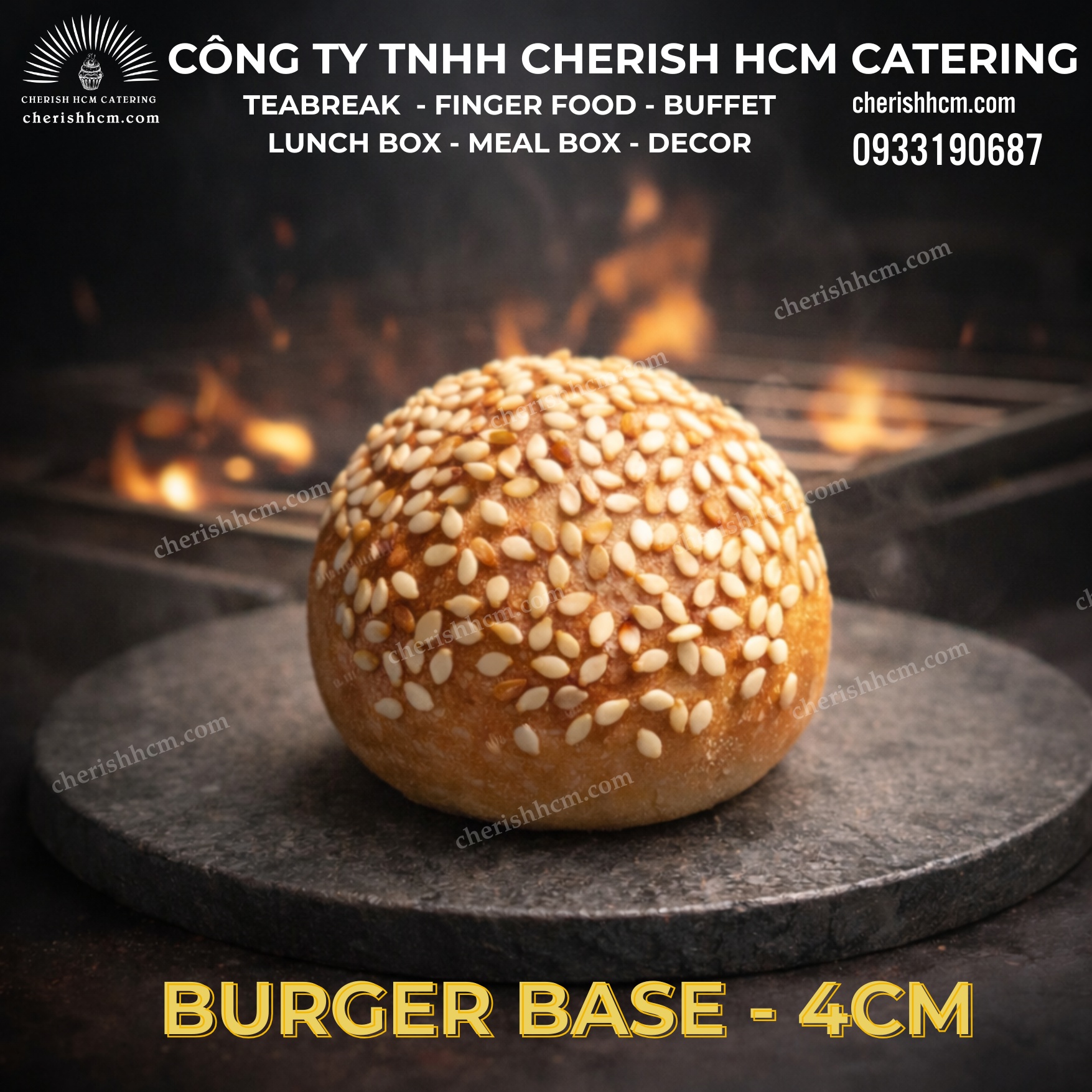 Set 50/sll vỏ bánh hamburger mini size đường kính 4cm (đã nướng)
