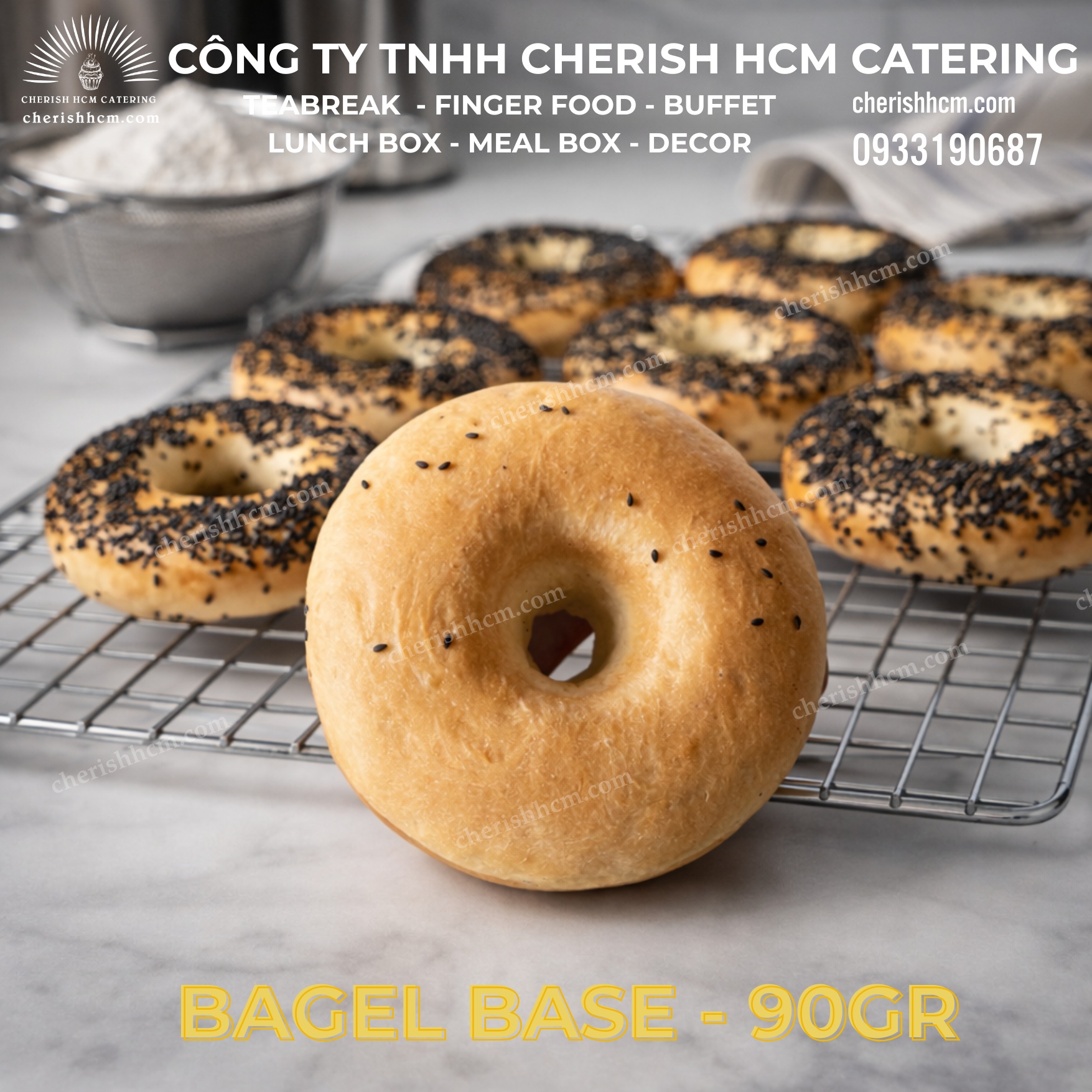 Set 20 vỏ bánh bagel size 90gr