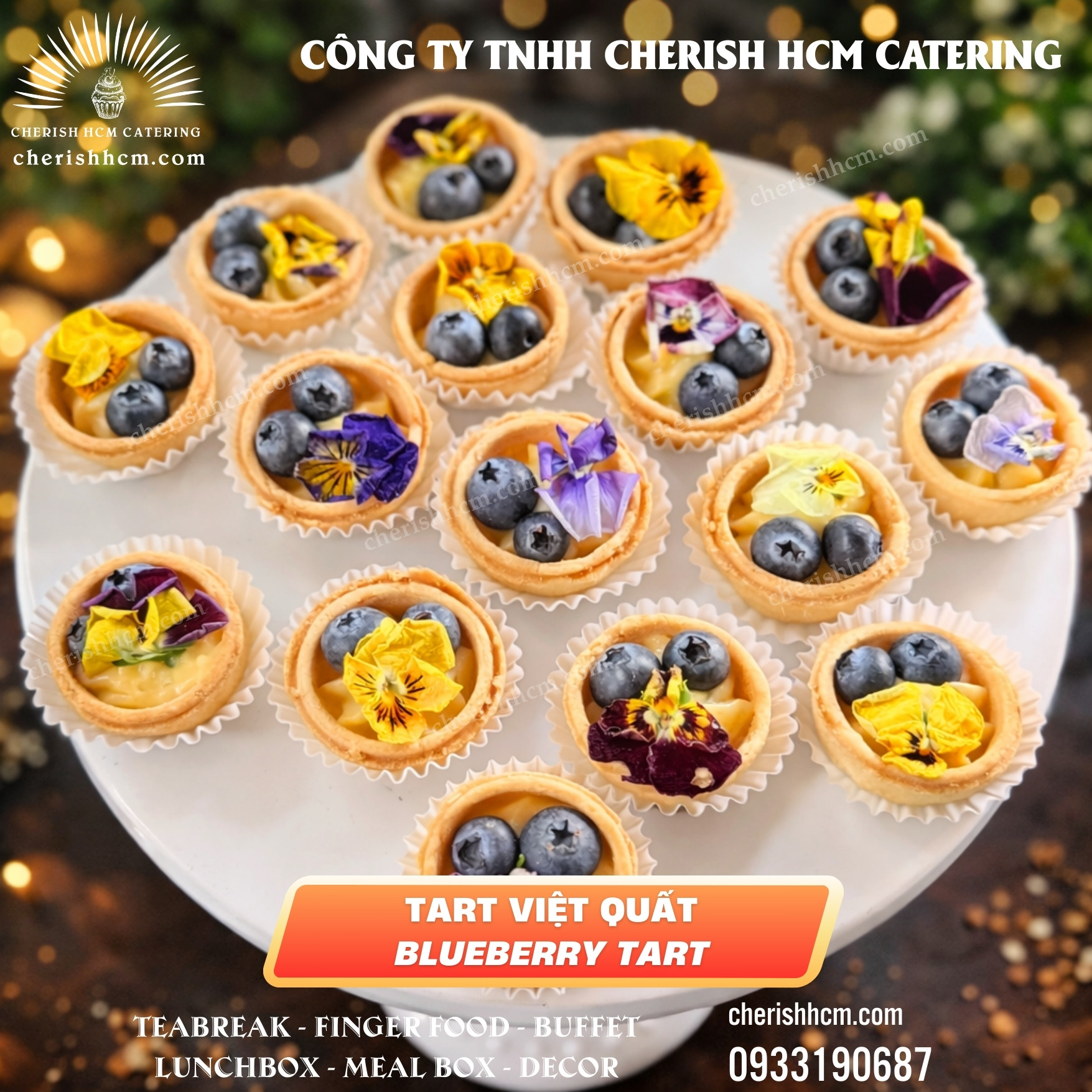 Set 10 tart việt quất/ blueberry tart