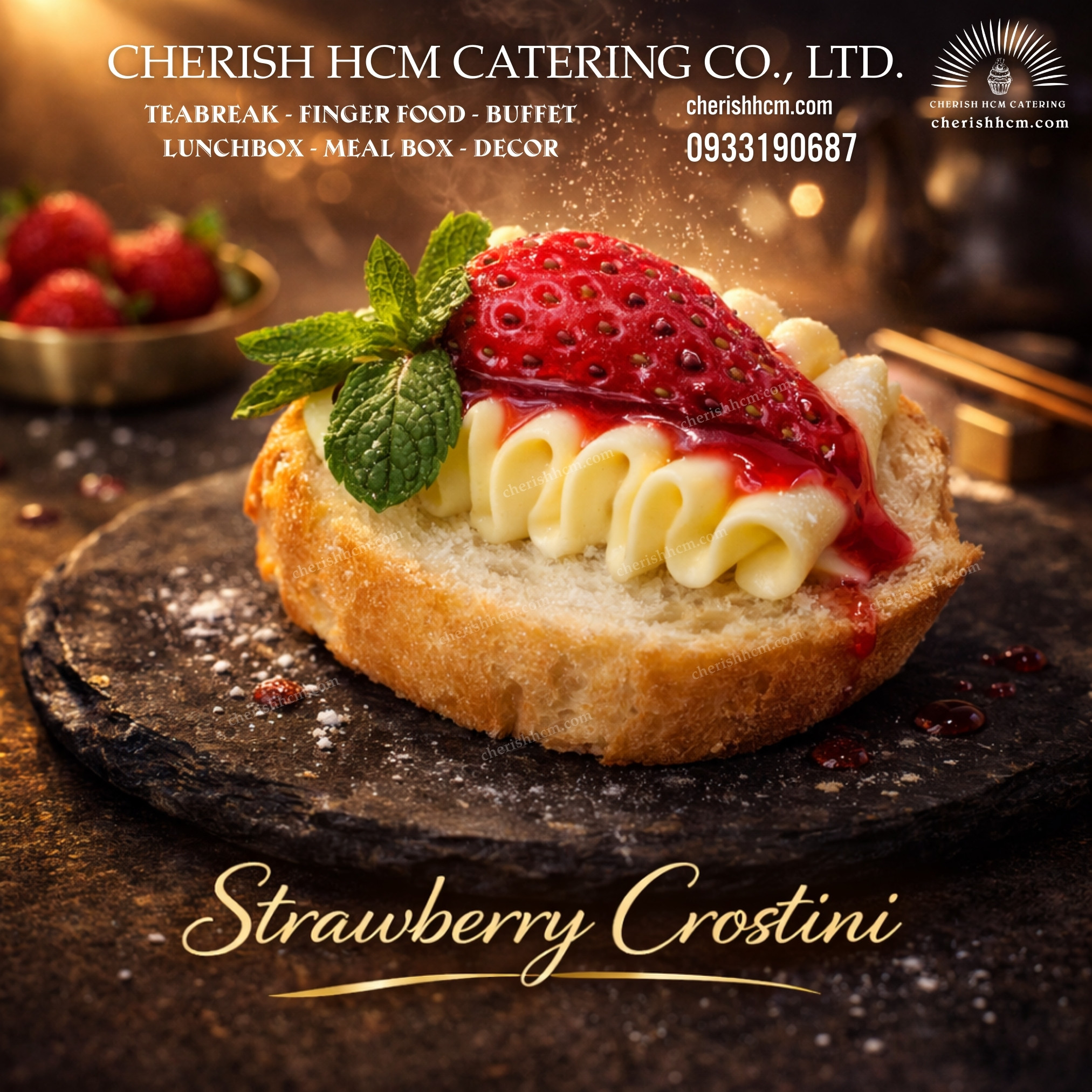 Set 10 Strawberry Crostini