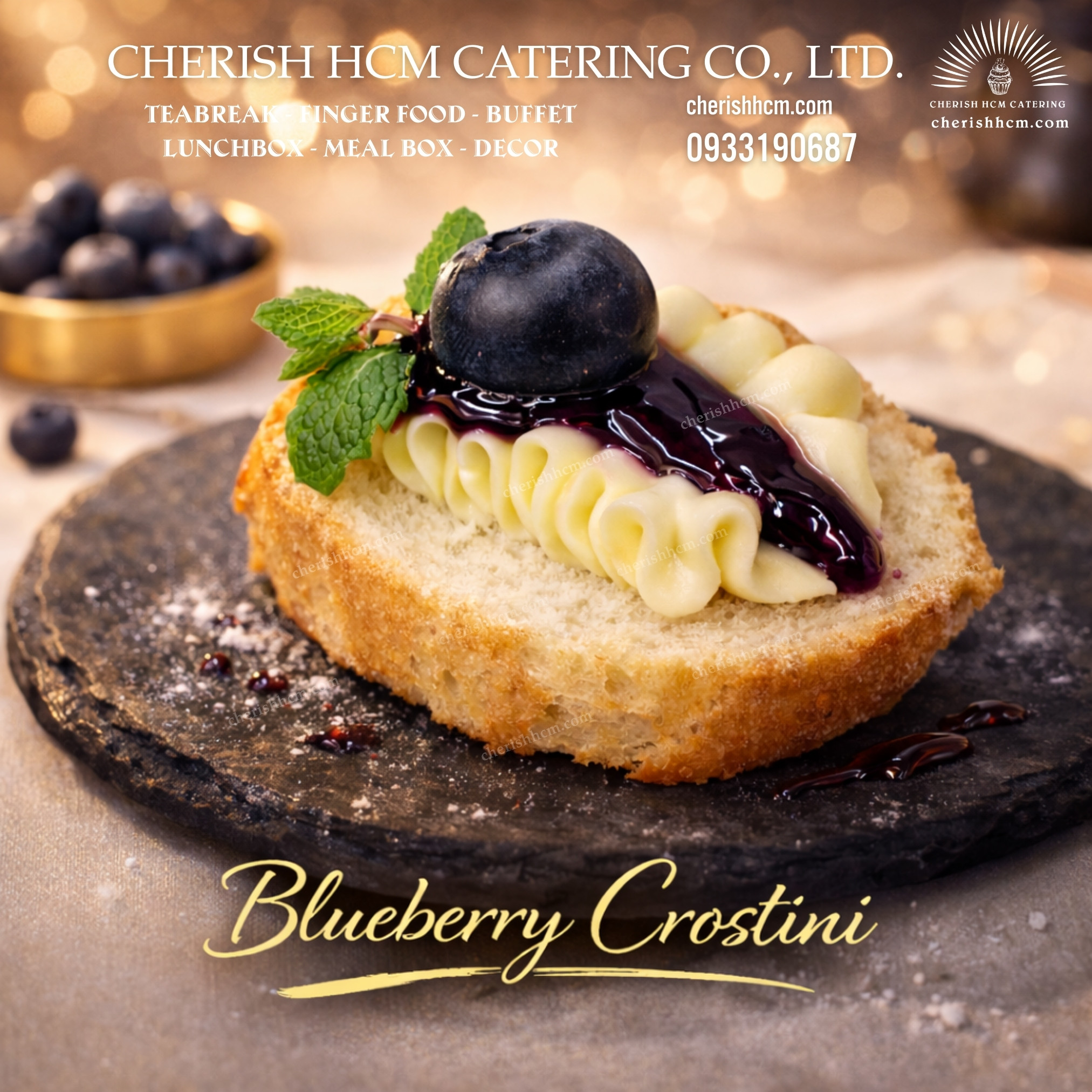 Set 20 Blueberry Crostini