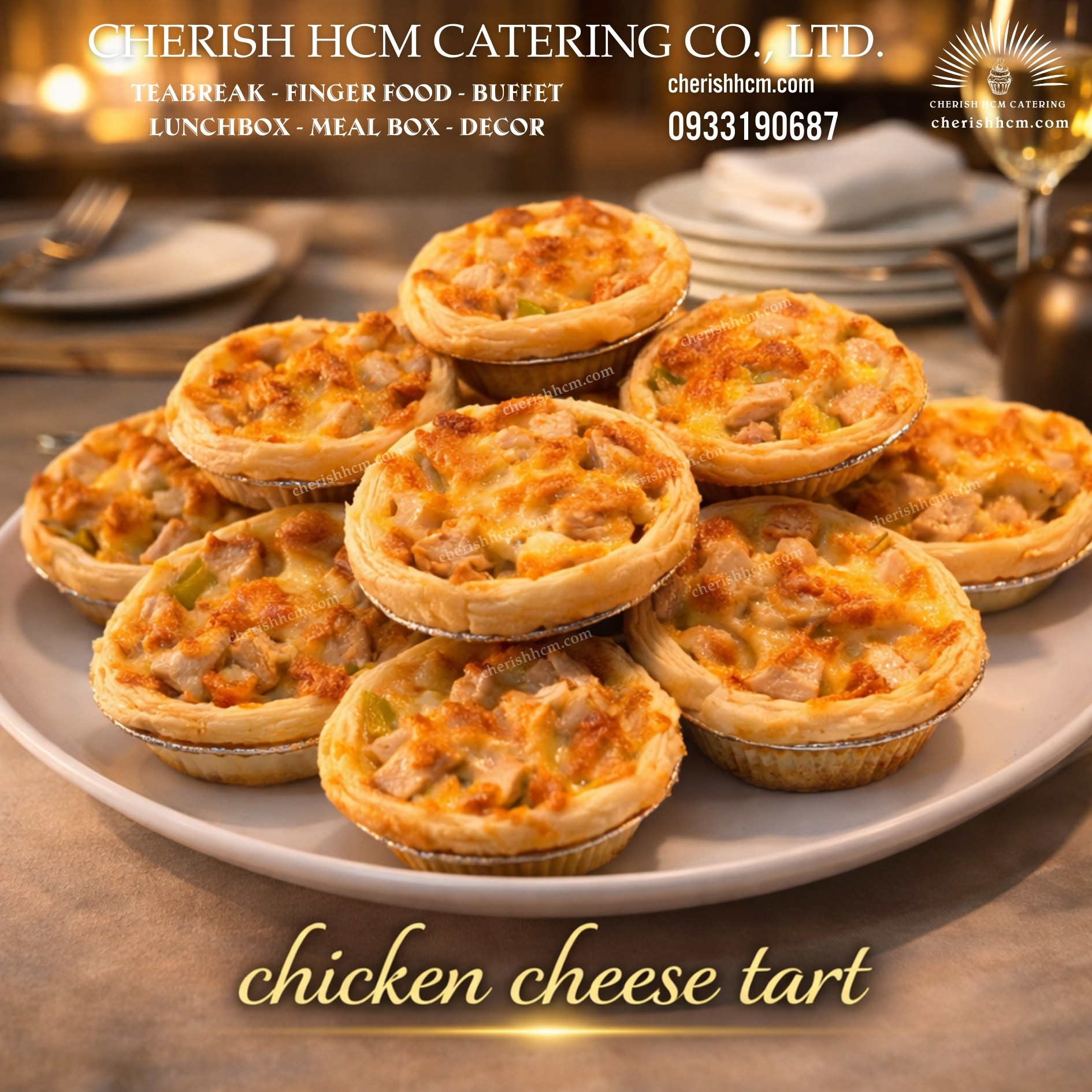 Set 10 tart gà phô mai/ chicken cheese tart