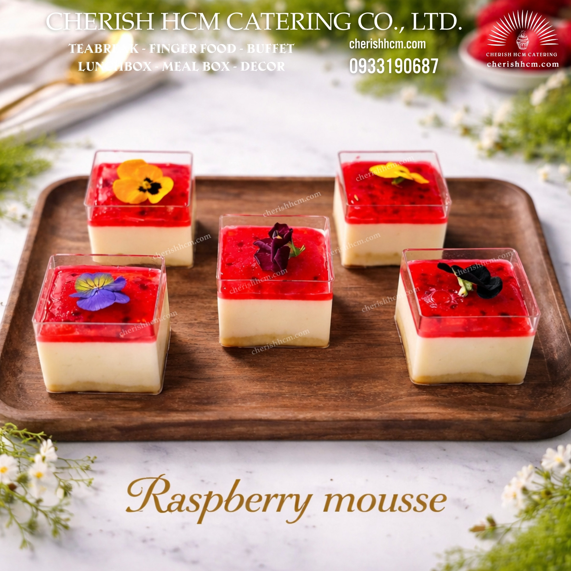 21326 Set 10 Mousse phúc bồn tử/ Rasberry mousse - Mẫu 2
