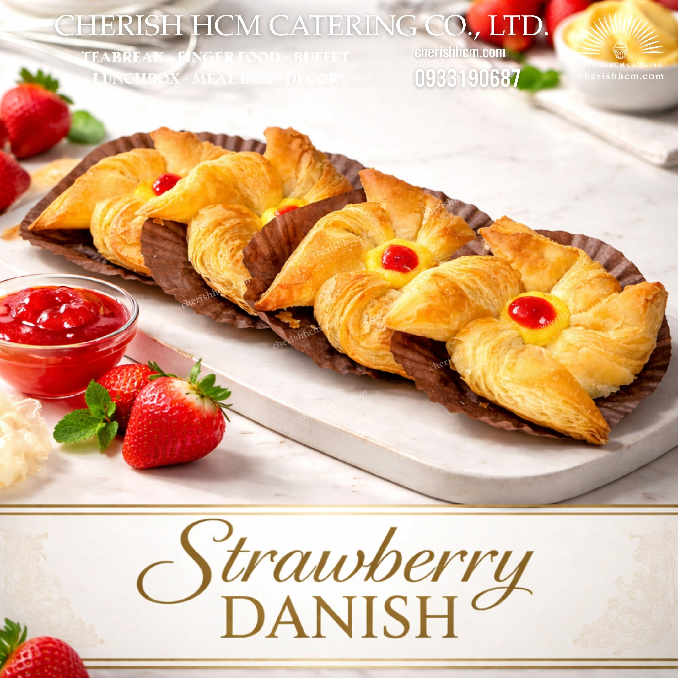 07924 Set 10 Danish dâu/ Strawberry Danish