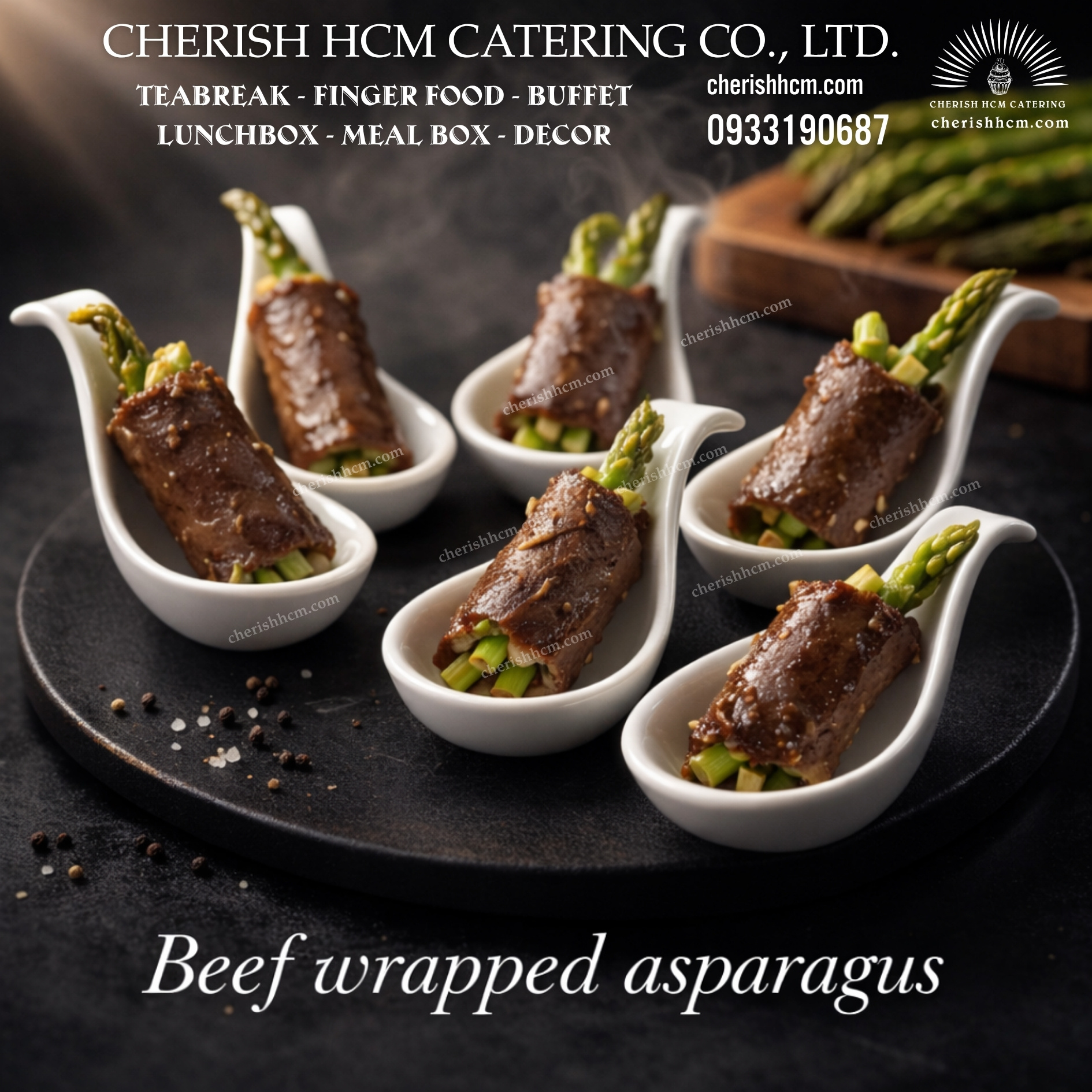 291025 Set 10 Bò cuộn măng tây/ Beef wrapped asparagus