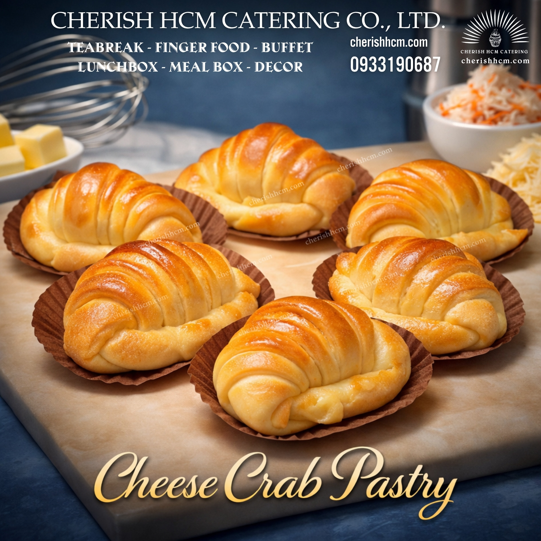 261024 Set 10 cheese crab pastry (bánh cua phô mai)