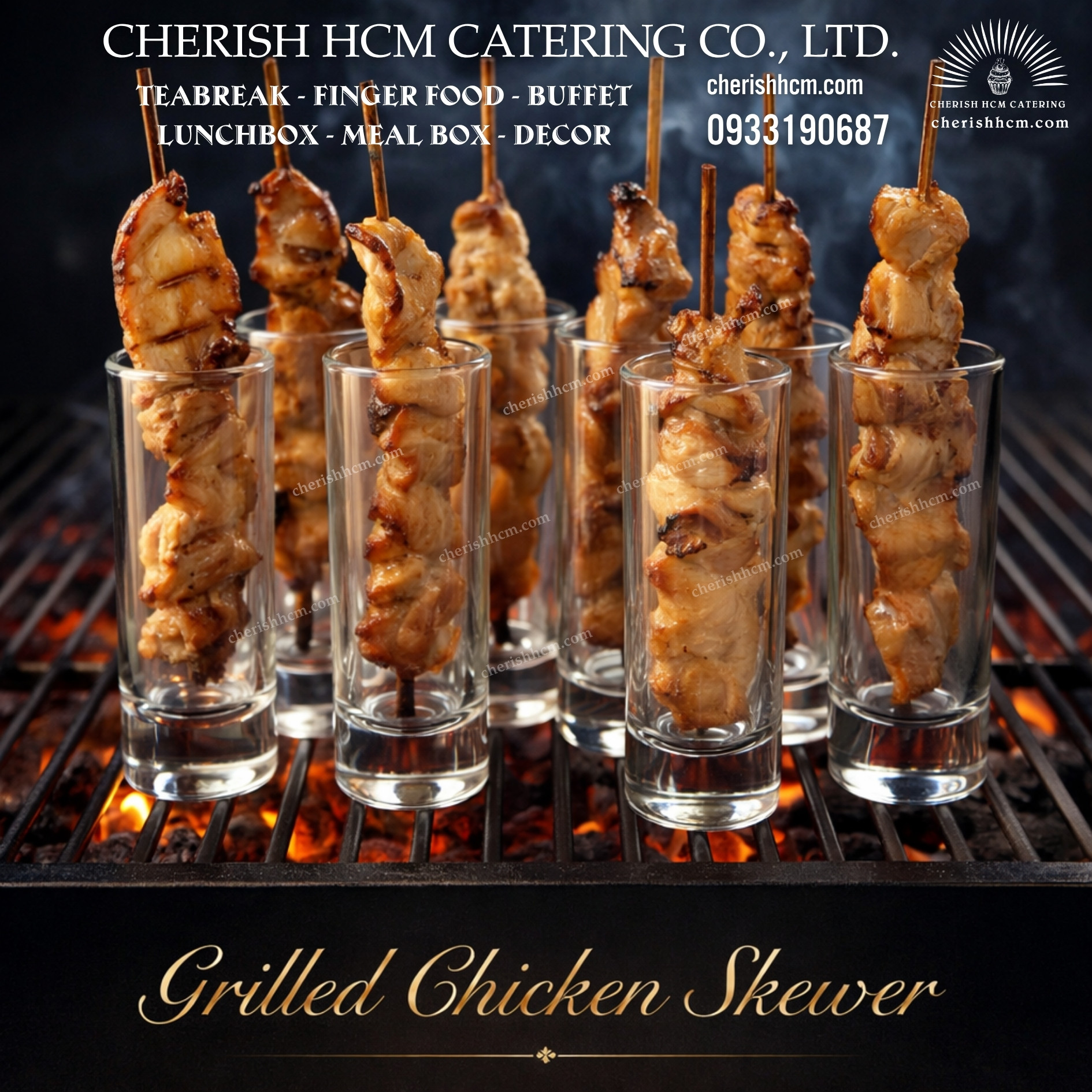 291025 Set 10 xiên gà nướng/ Grilled chicken skewer