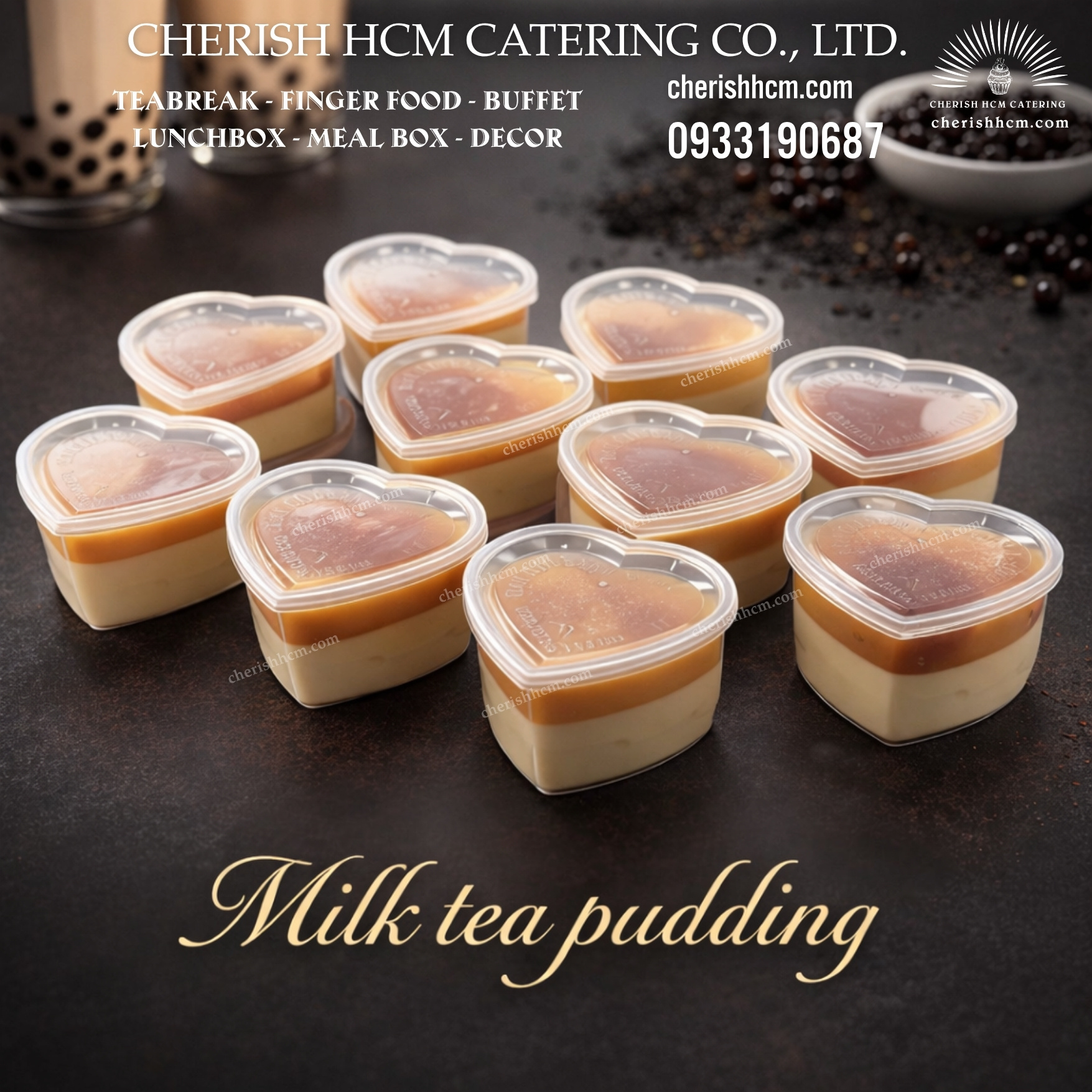 141025 Set 10 pudding trà sữa/ Milk tea pudding