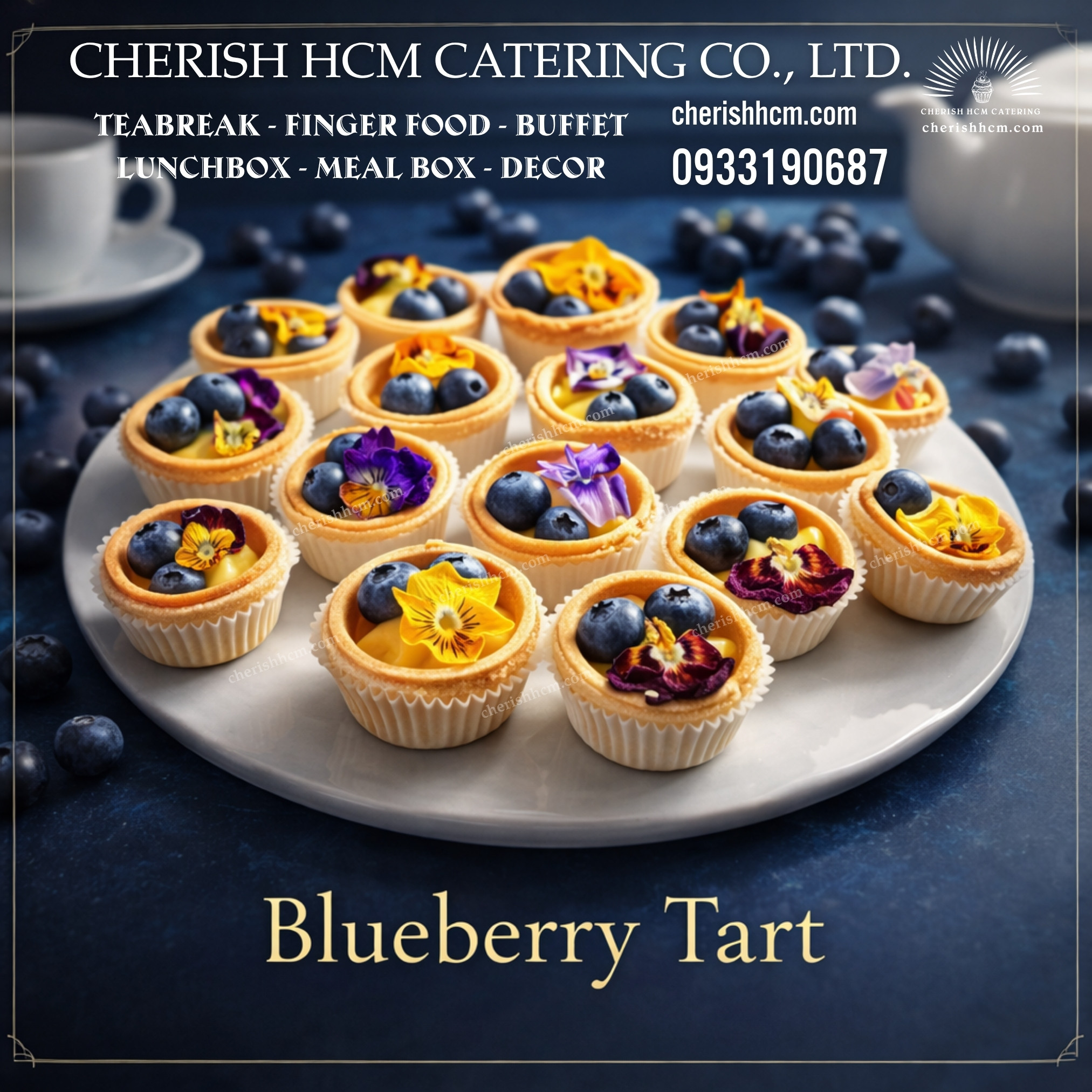 171225 Set 10 tart việt quất/ blueberry tart