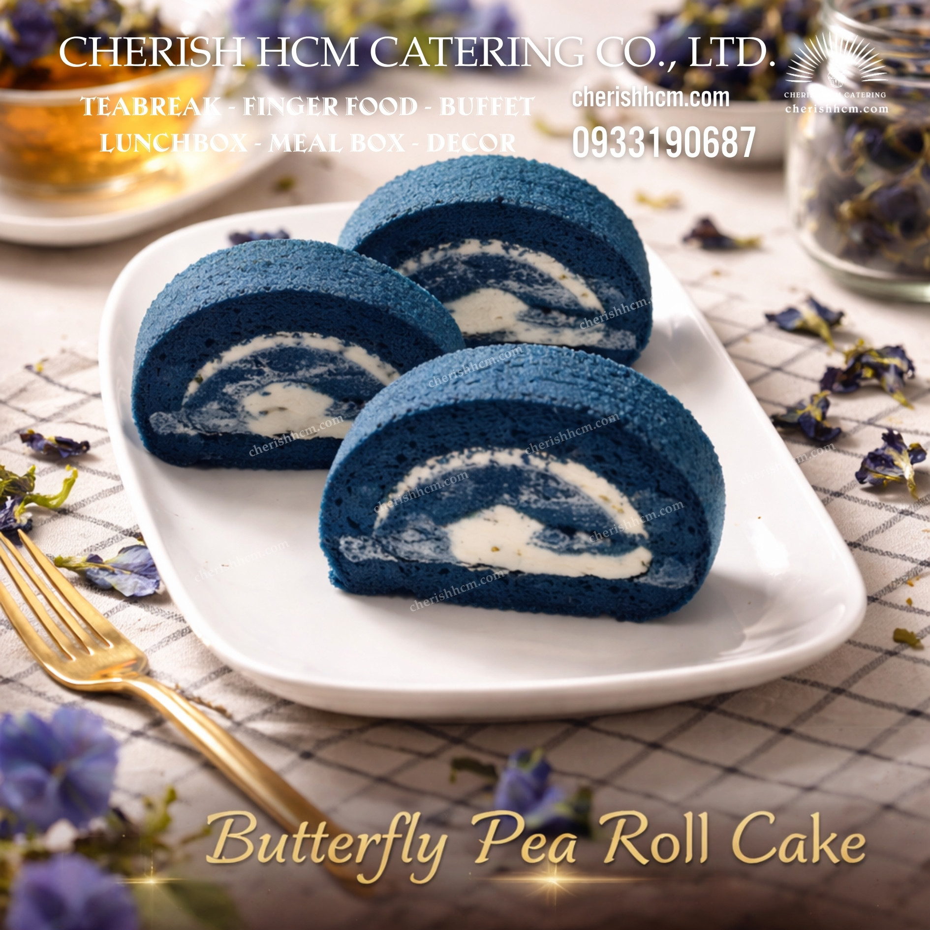 Set 10 Bông lan cuộn hoa đậu biếc