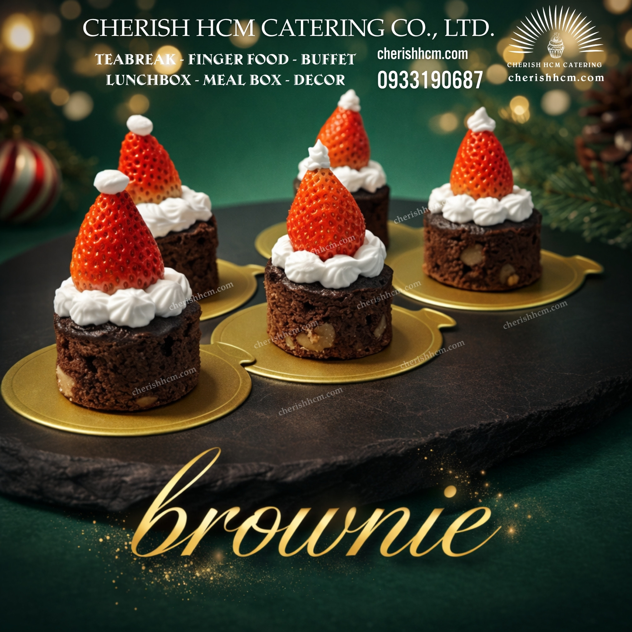 111224 Set 10 Santa hat Brownies