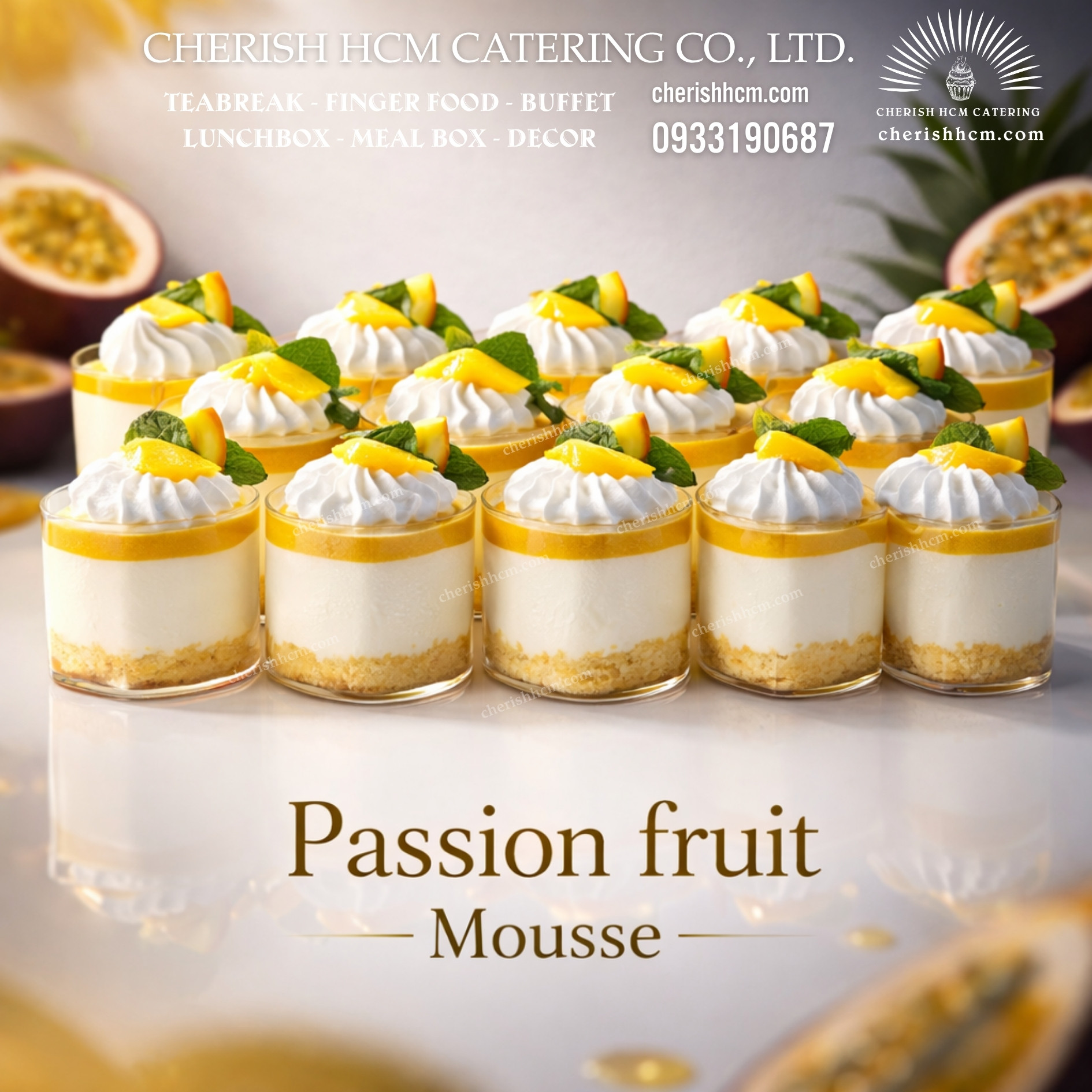 26724 Set 10 Mousse chanh dây/ Passion fruit mousse