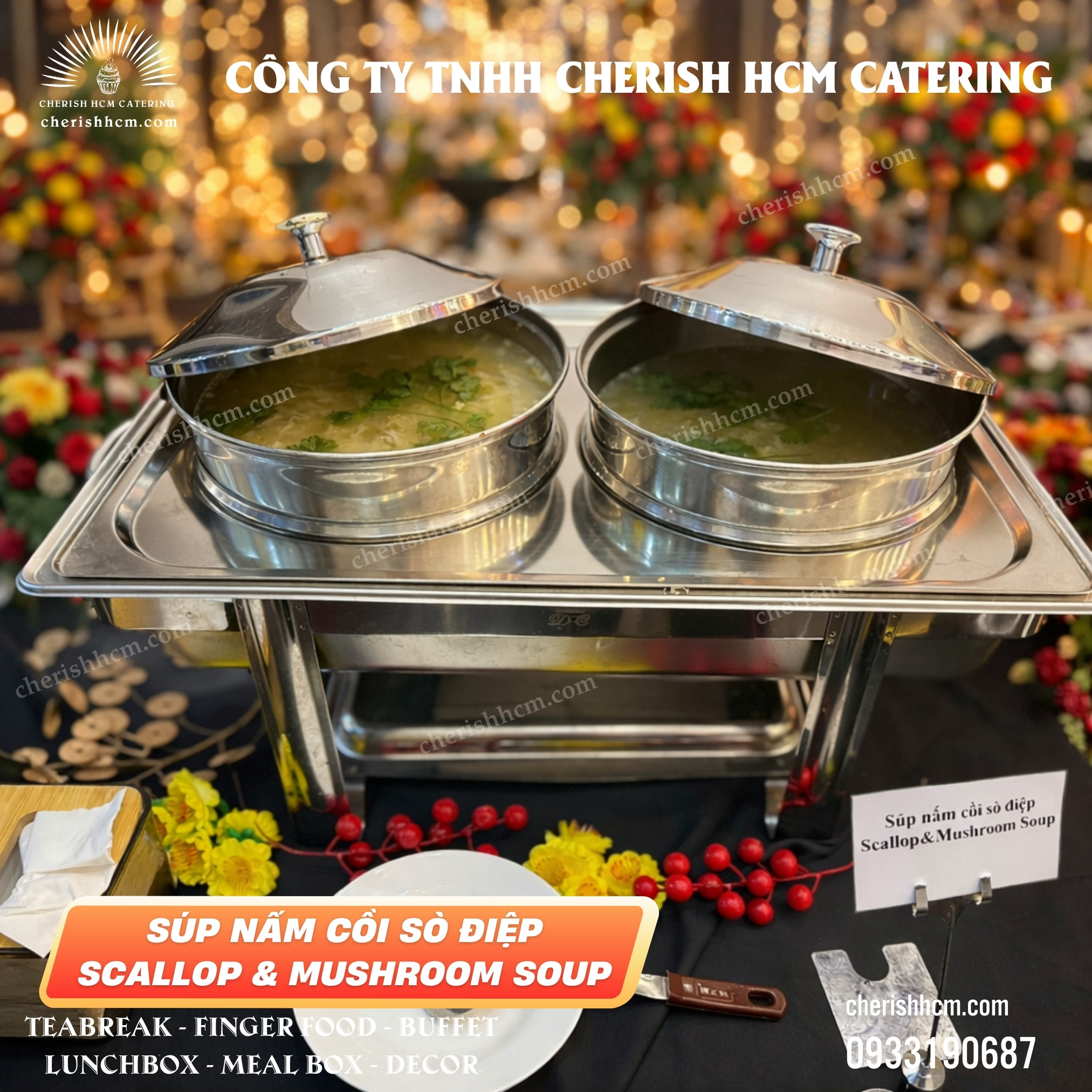 Súp nấm cồi sò điệp/ Scallop & Mushroom Soup