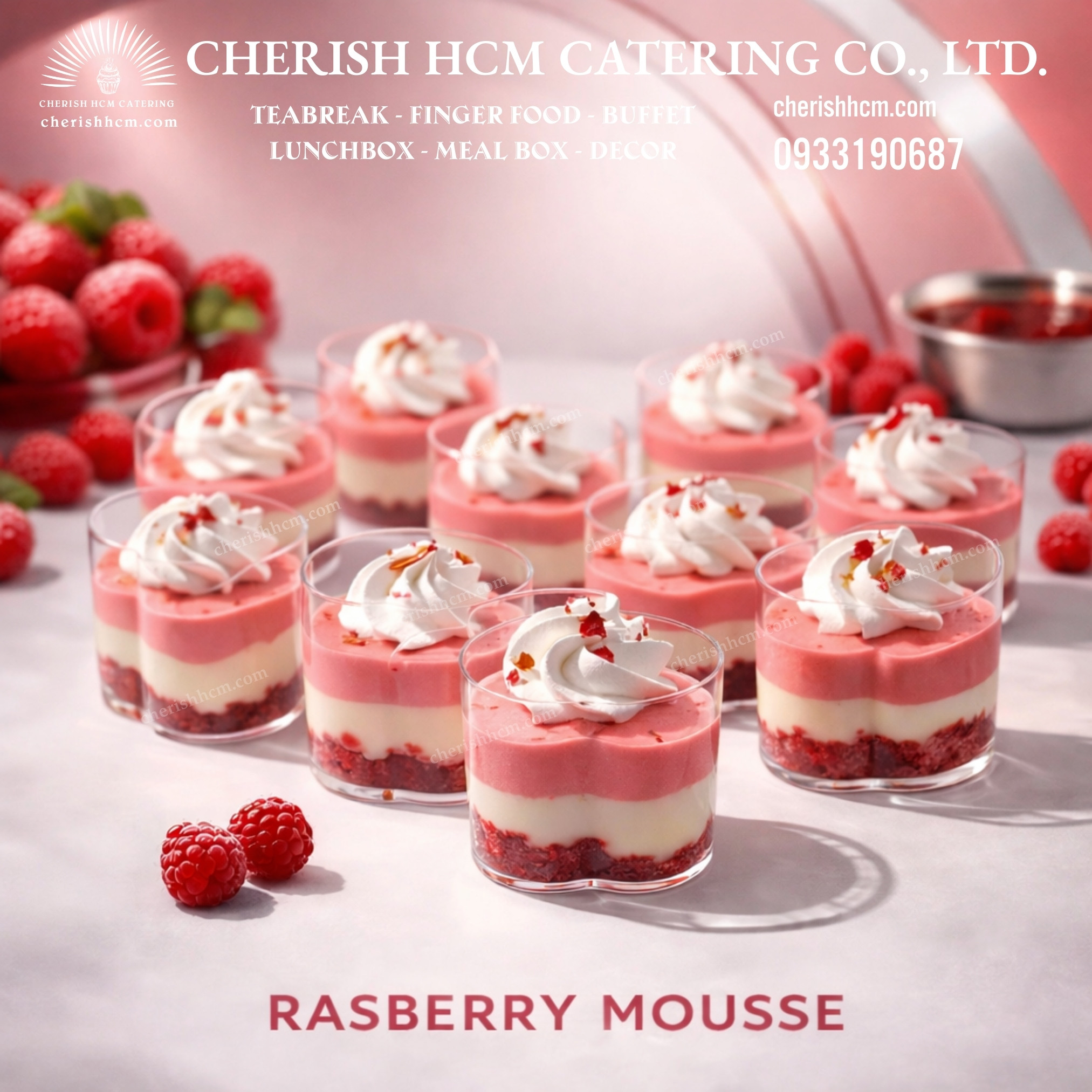 231025 Set 10 Mousse phúc bồn tử/ Rasberry mousse