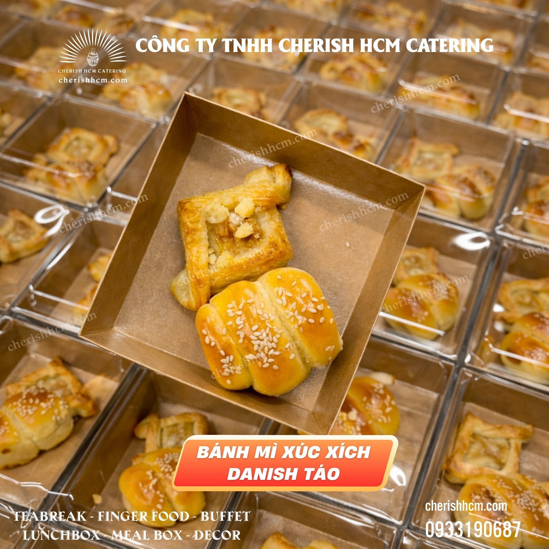 Teabreak box Lovely - 1 bánh mặn 1 bánh ngọt