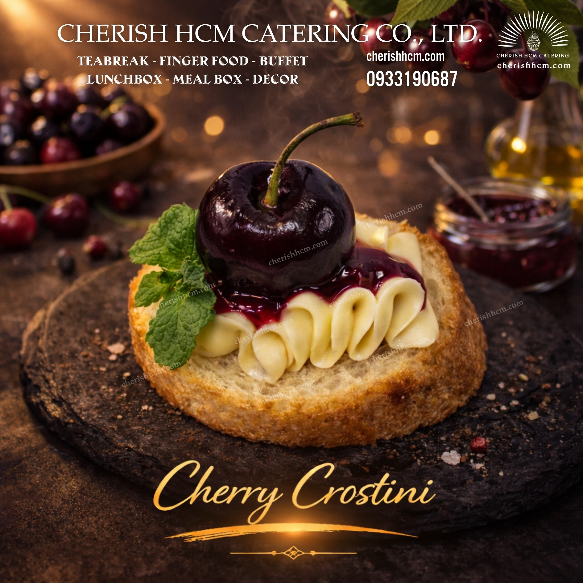 Set 10 Cherry Crostini