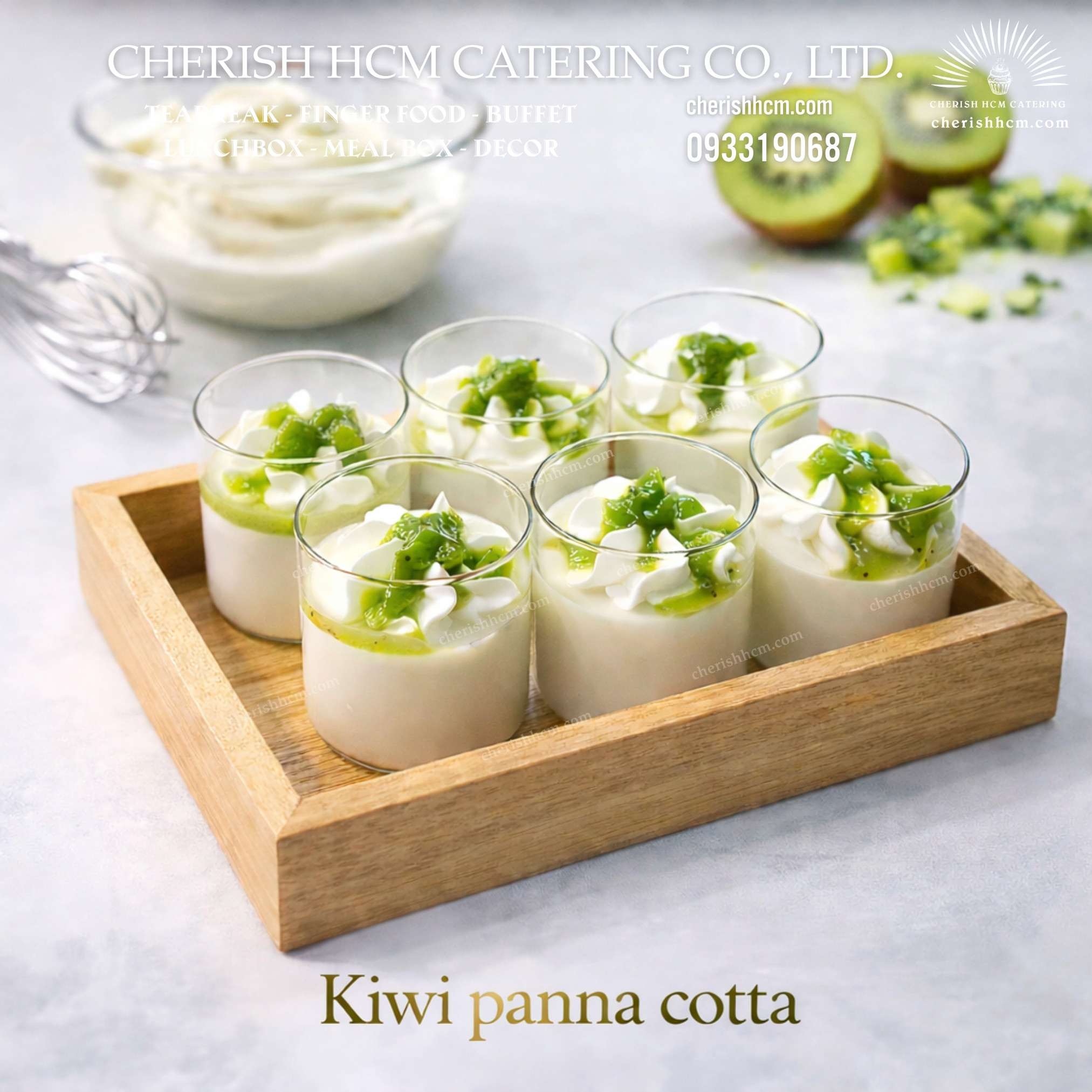 Set 10 kiwi panna cotta