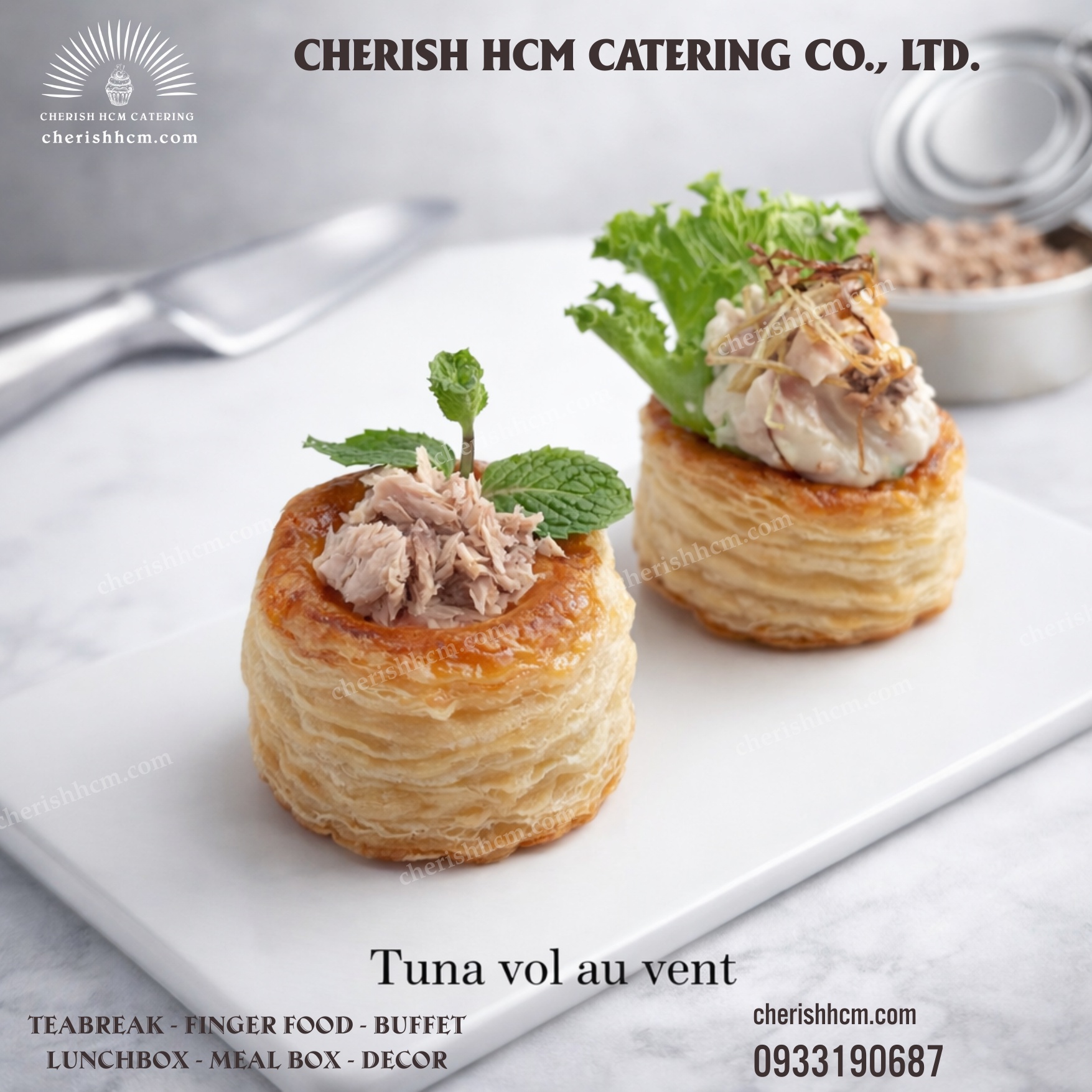 Set 10 Vol au vent cá ngừ/ Tuna vol au vent