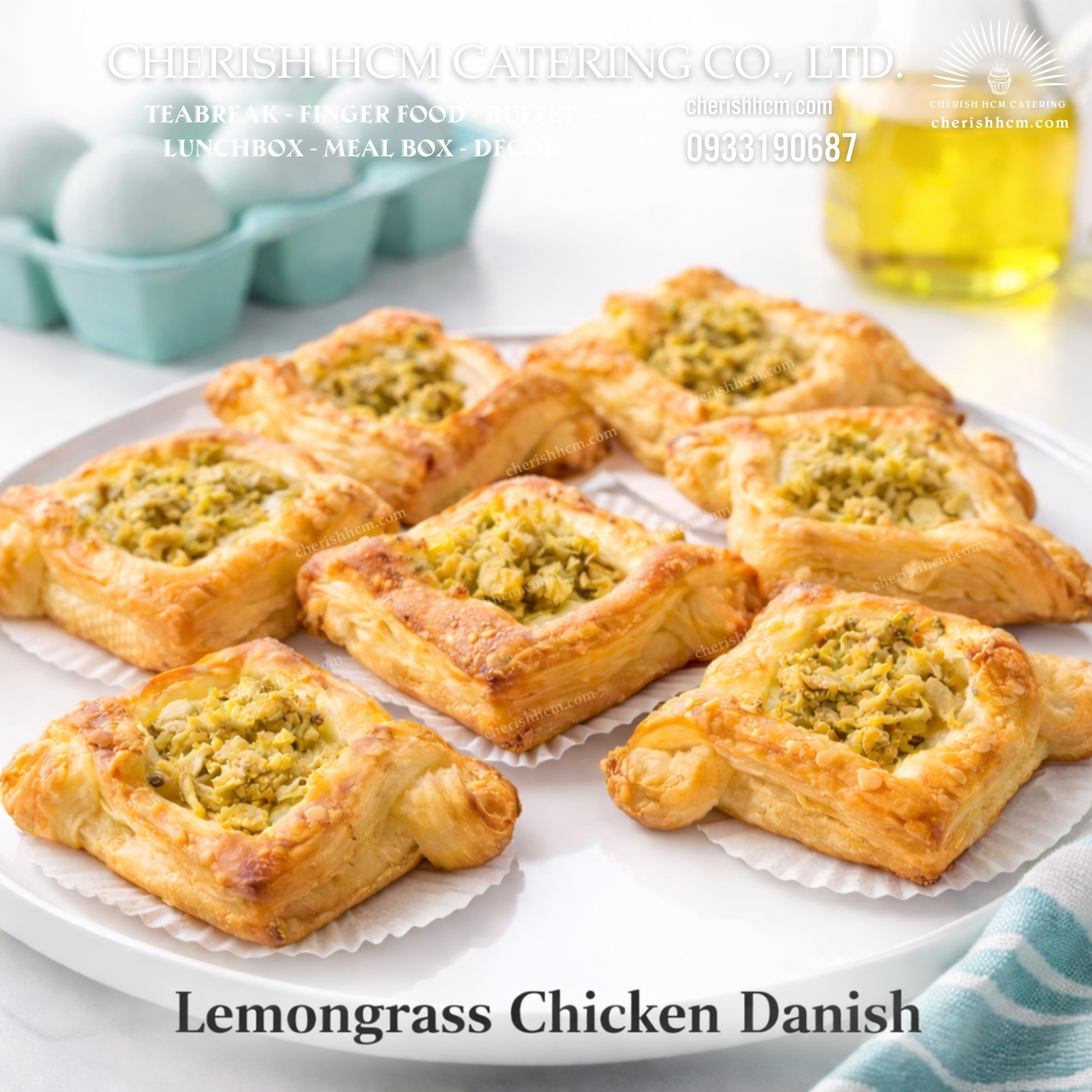 Set 10 danish gà/ lemongrass chicken danish