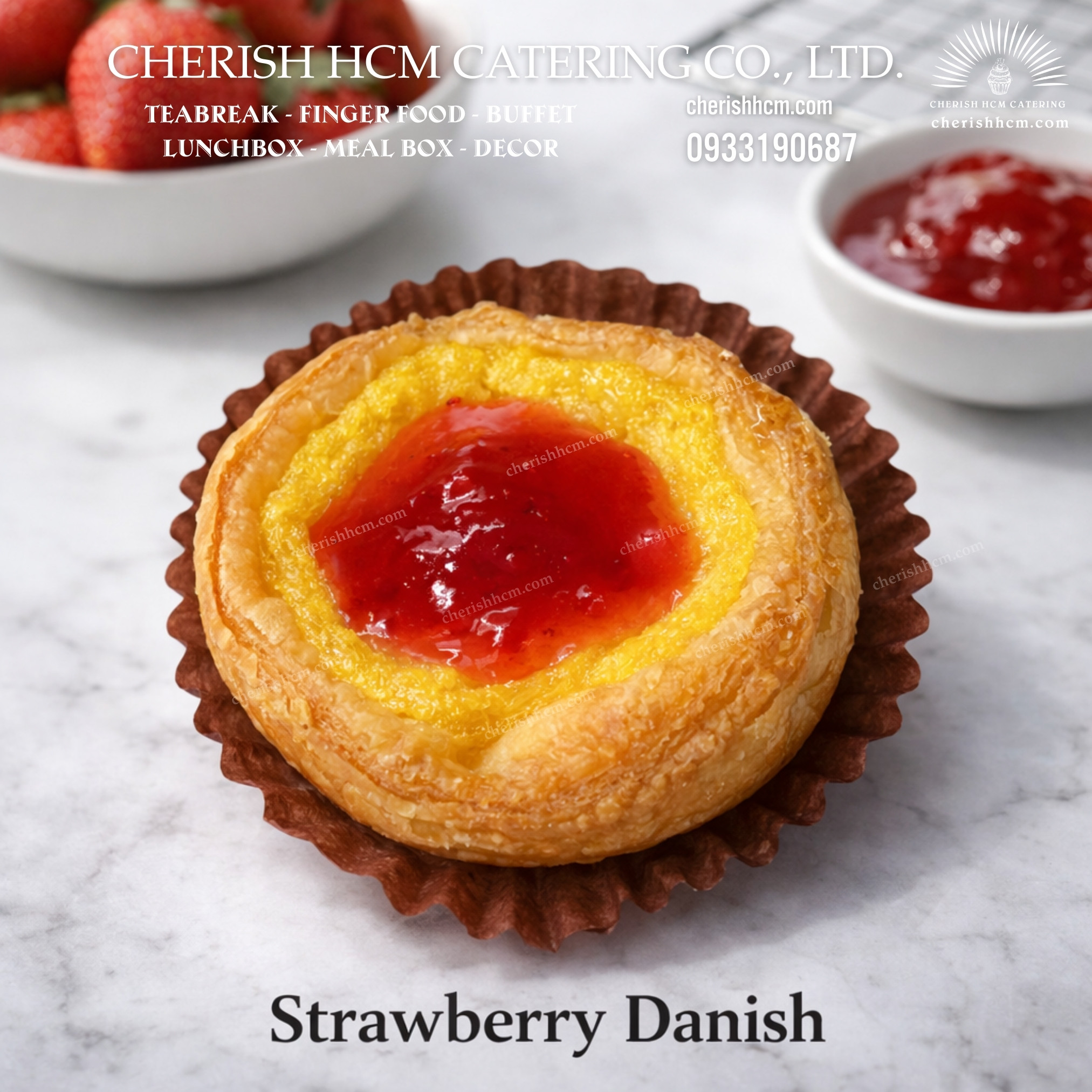 Set 10 Danish dâu/ Strawberry danish