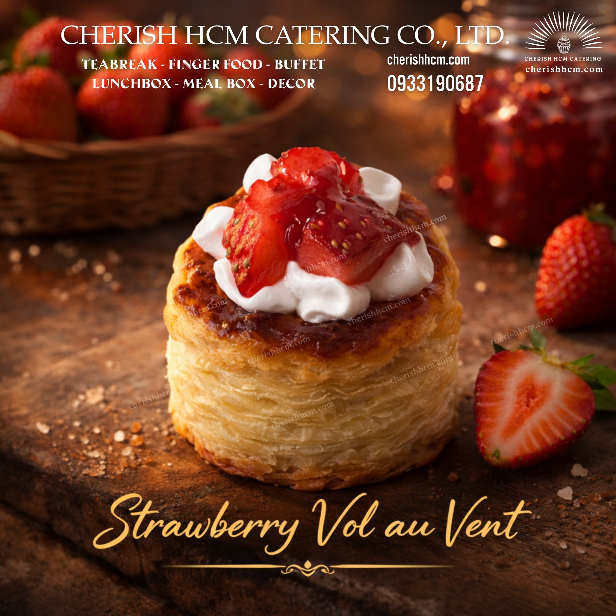 Set 10 Vol-au-vent dâu/ Strawberry vol au vent