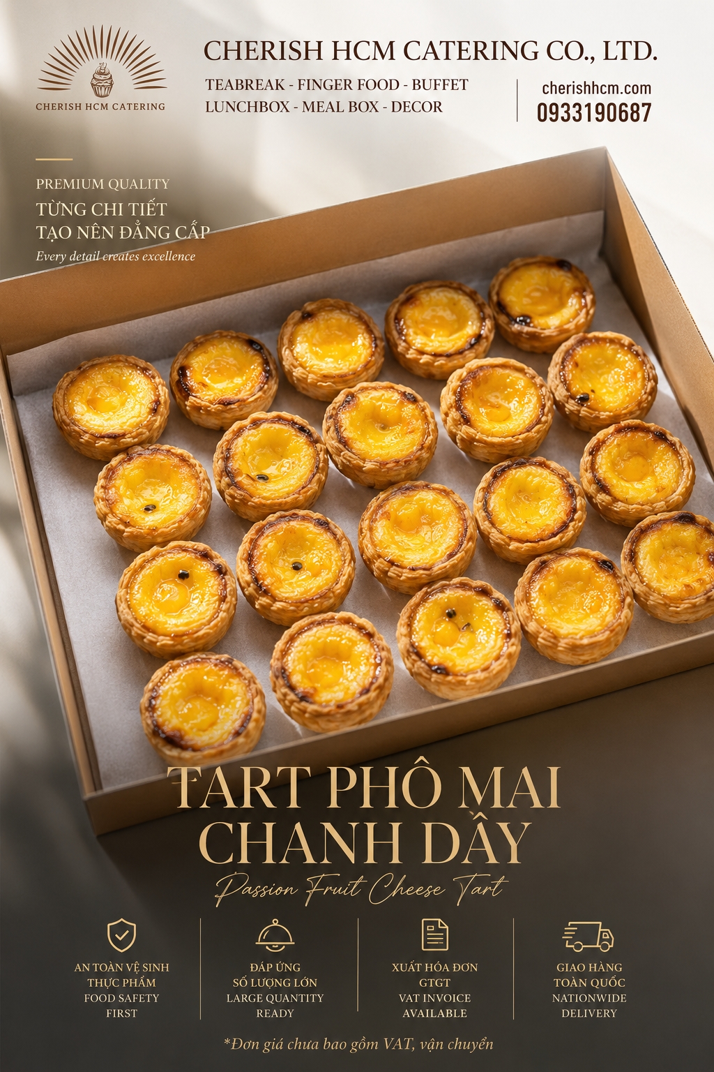 Set 10 Bánh tart phô mai chanh dây
