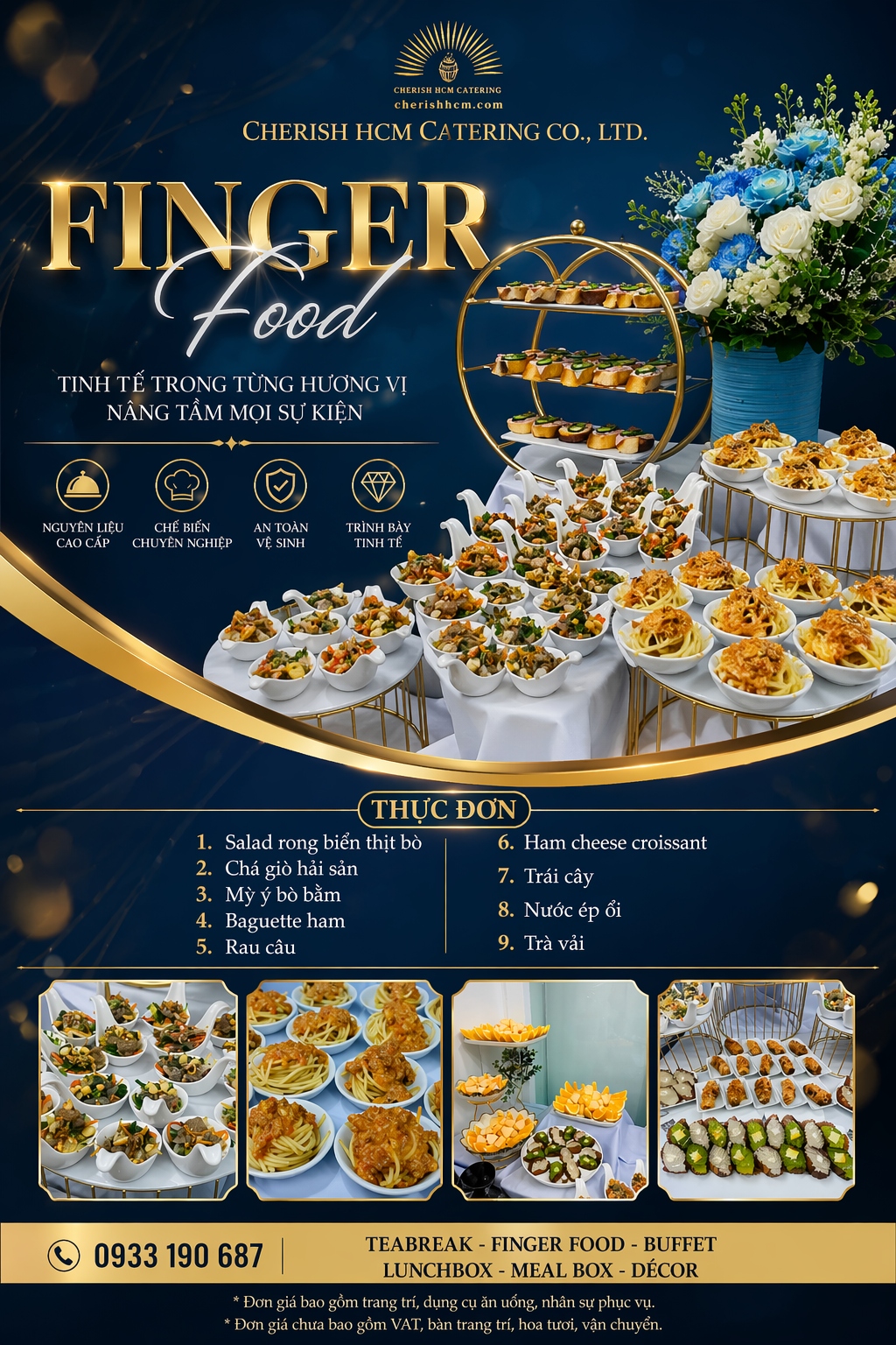 251024 Tiệc Finger food Angular - Thực đơn 9 món - Phù hợp từ 40 khách