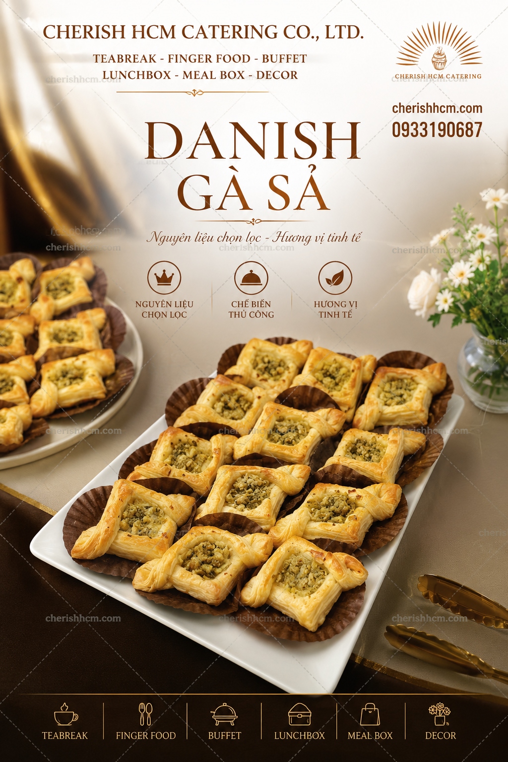 07325 Set 10 danish gà sả/ lemongrass chicken danish