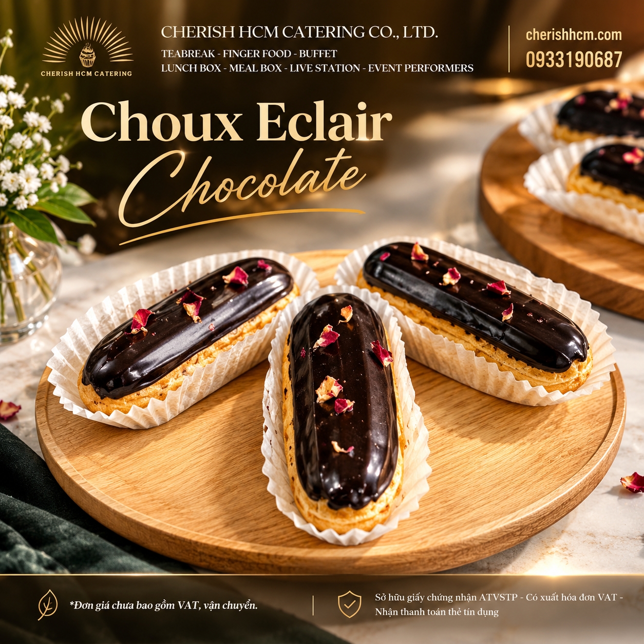23926 Set 10 choux eclair chocolate