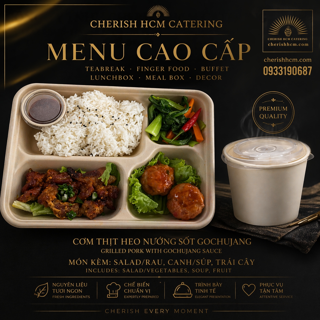 23426 Cơm thịt heo nướng sốt Gochujang, xíu mại