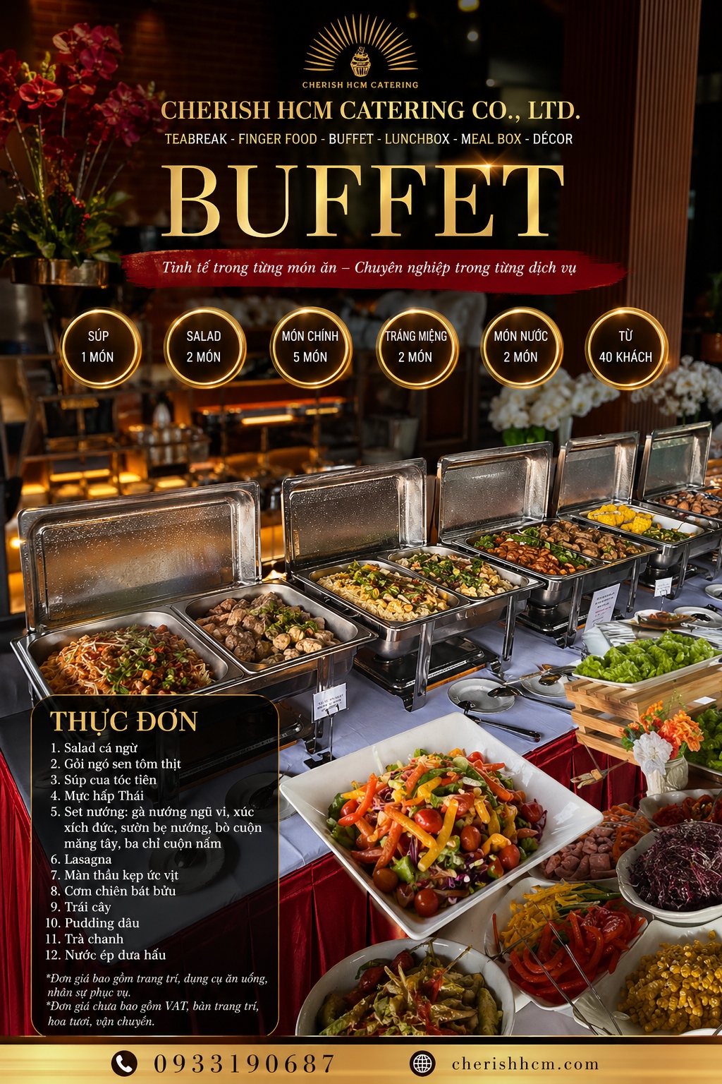 07725 Tiệc buffet Bright Thực đơn 12 món - Phù hợp từ 40 khách
