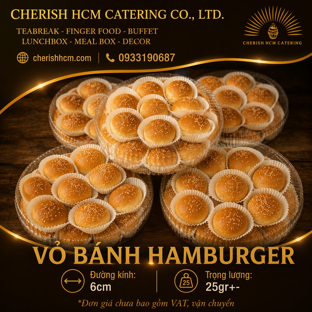 Vỏ bánh hamburger mini size đường kính 4cm/6cm (đã nướng) - Giao từ 50 vỏ