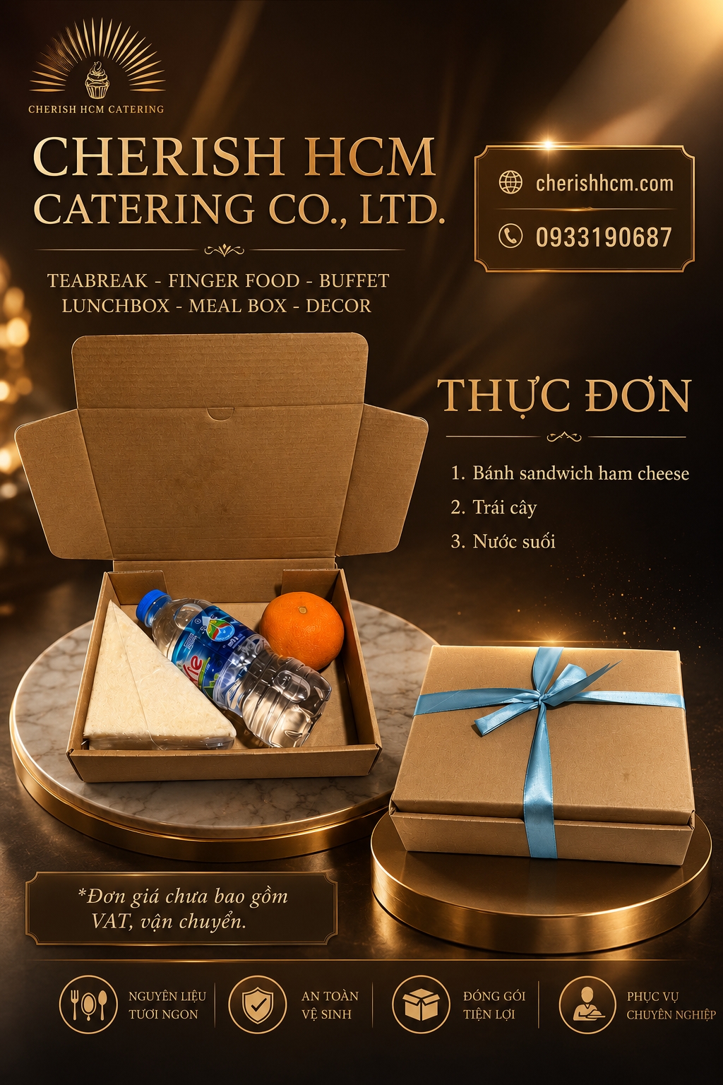 Teabreak Box Duyên - Bánh Sandwich, Trái cây, Nước suối