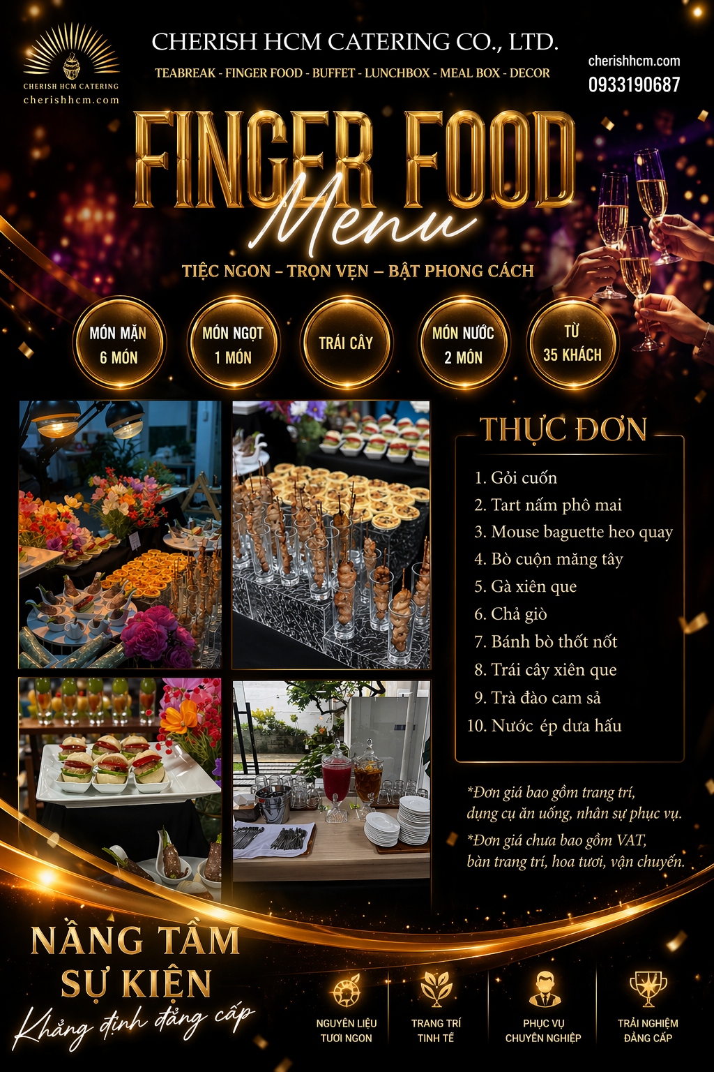 291025 Tiệc Finger food Fiesta - Thực đơn 10 món - Phù hợp từ 35 khách