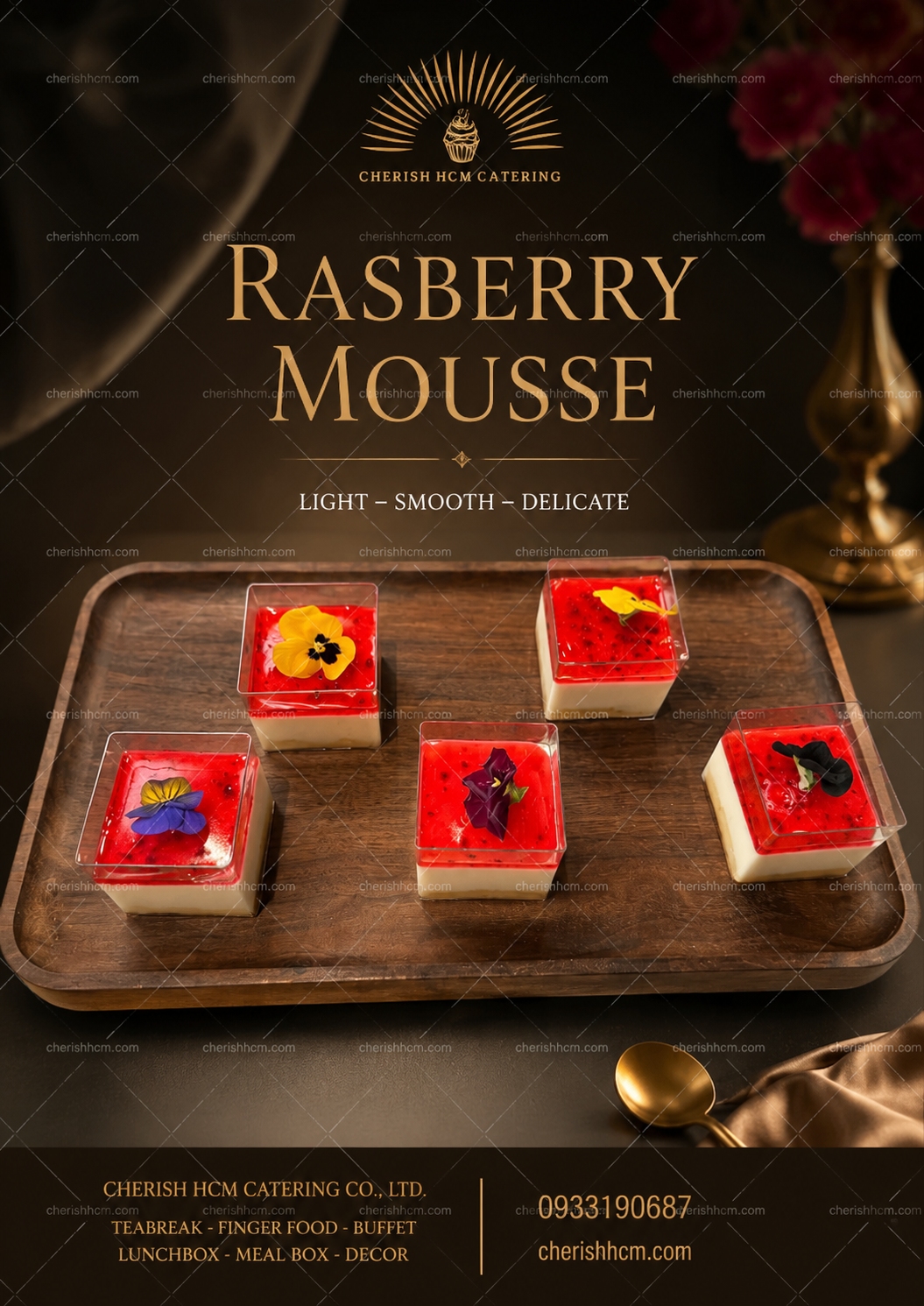 21326 Set 10 Mousse phúc bồn tử/ Rasberry mousse - Mẫu 2