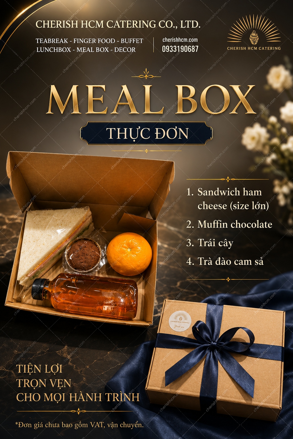 12526 Breakfast box Luminous - Sandwich lớn, Muffin, Trái cây, Nước