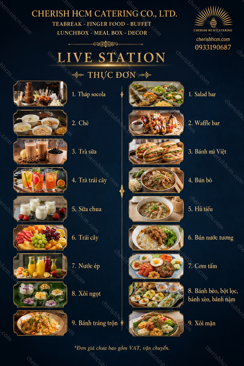 Lựa chọn thực đơn tiệc Live Station
