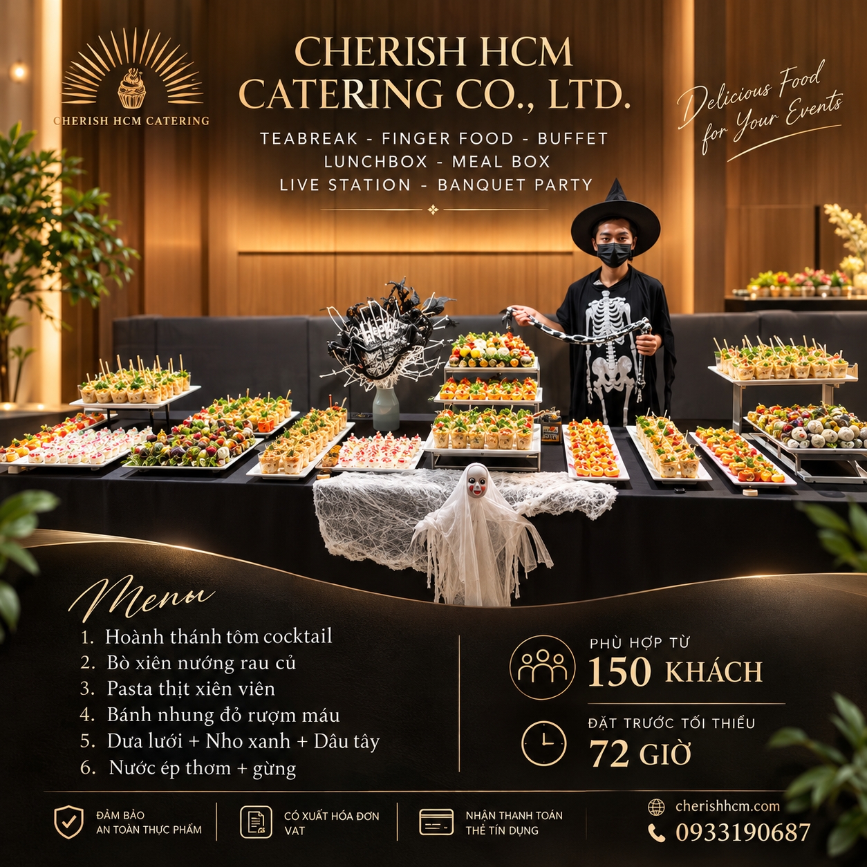 311023 Tiệc Finger food 6 món - Tiệc 150 khách