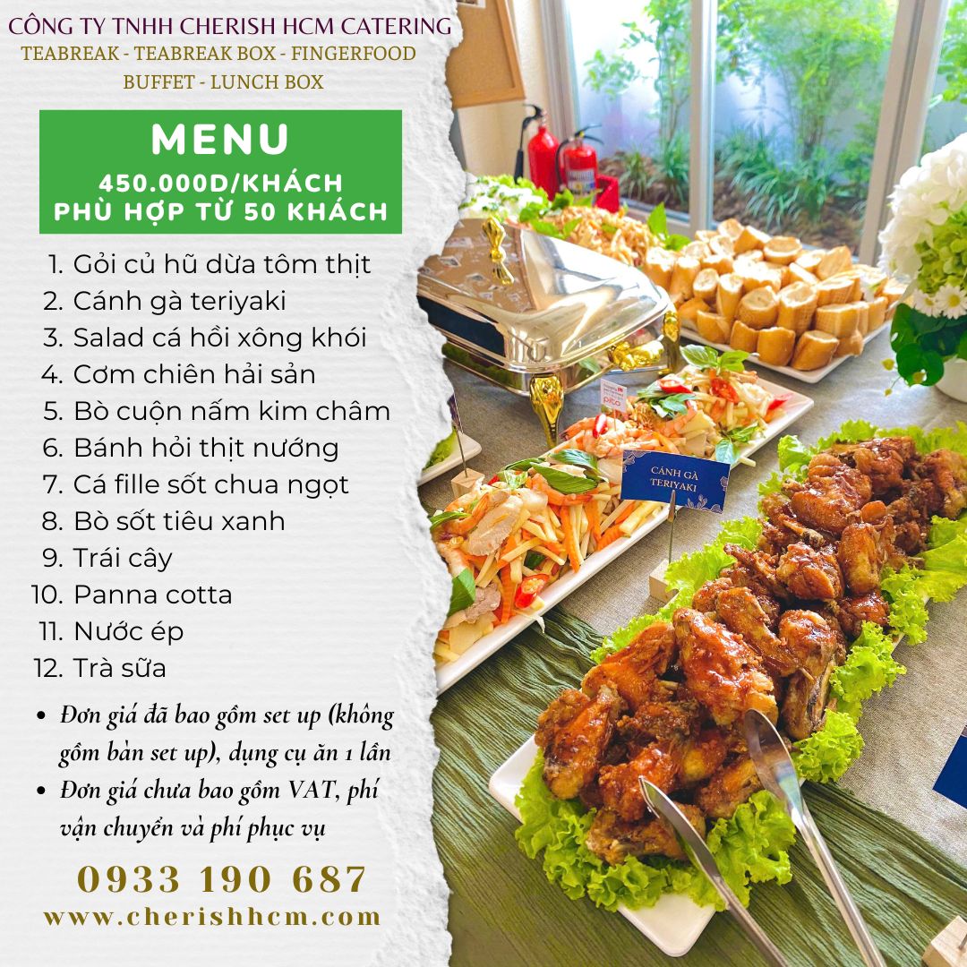 Menu Buffet Hội Ngộ 12 món phù hợp từ 50 khách