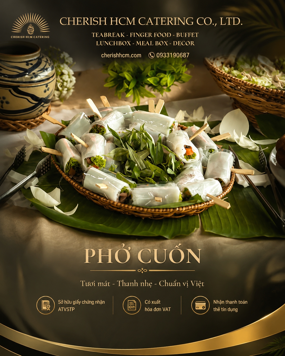 05826 Set 10 Phở cuốn ( 1 cuốn cắt đôi)